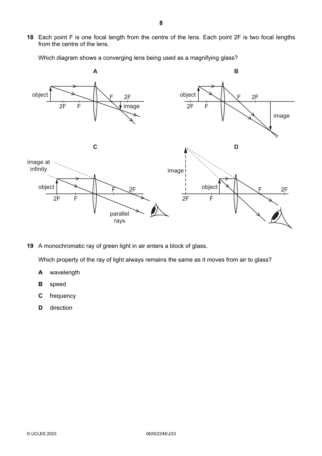 Cambridge IGCSE Physics 0625 2023 May/June Paper 2 · Variant 3 question paper, page 8 of 16