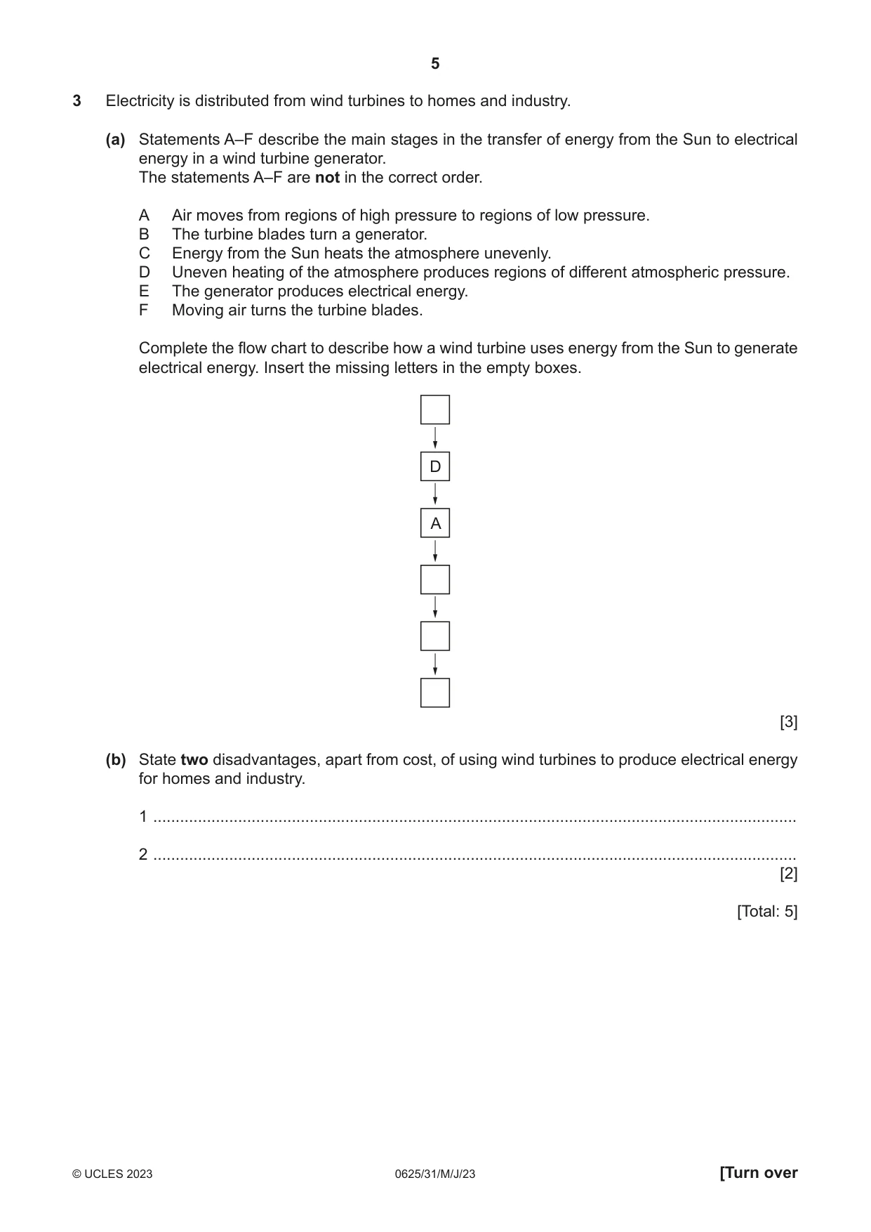Cambridge IGCSE Physics 0625 2023 May/June Paper 3 · Variant 1 question paper, page 5 of 16