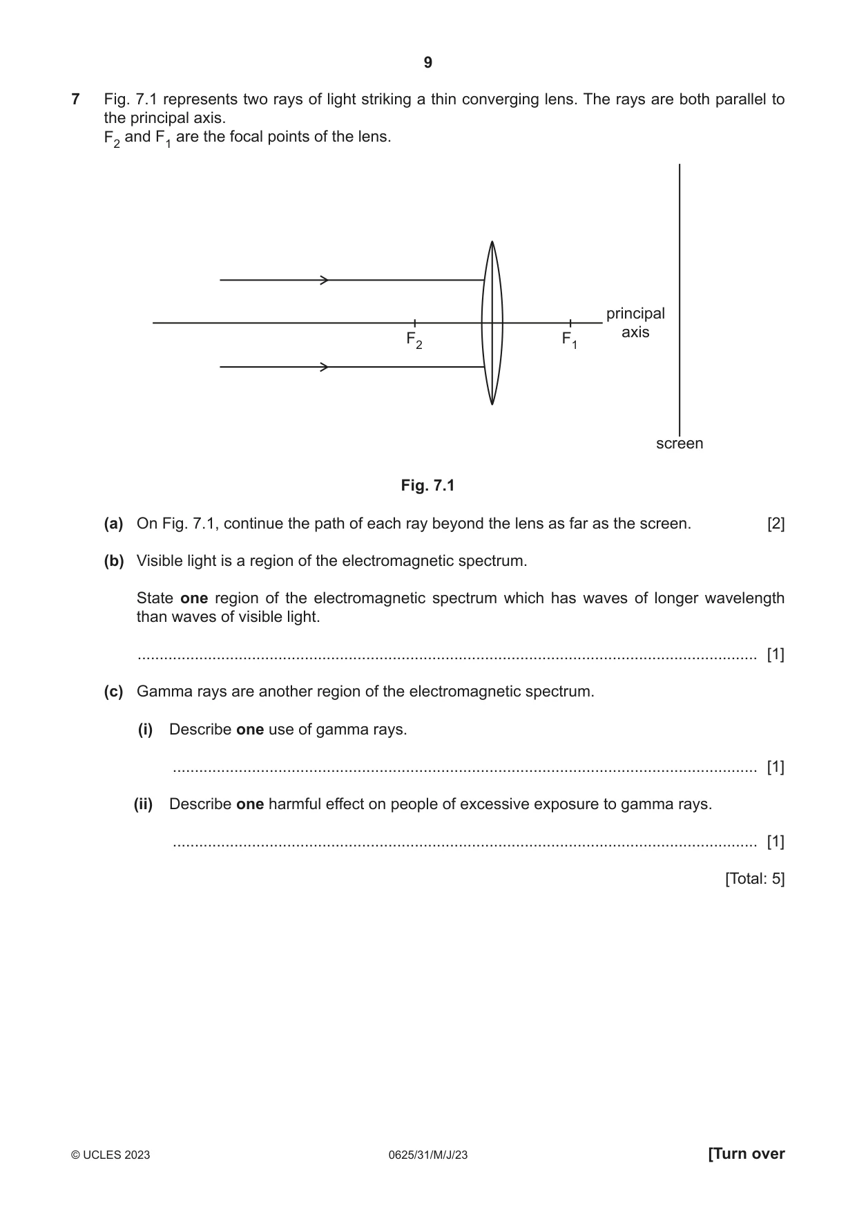 Cambridge IGCSE Physics 0625 2023 May/June Paper 3 · Variant 1 question paper, page 9 of 16