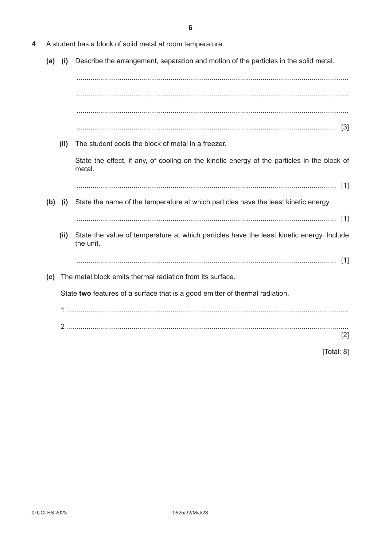 Cambridge IGCSE Physics 0625 2023 May/June Paper 3 · Variant 2 question paper, page 6 of 16