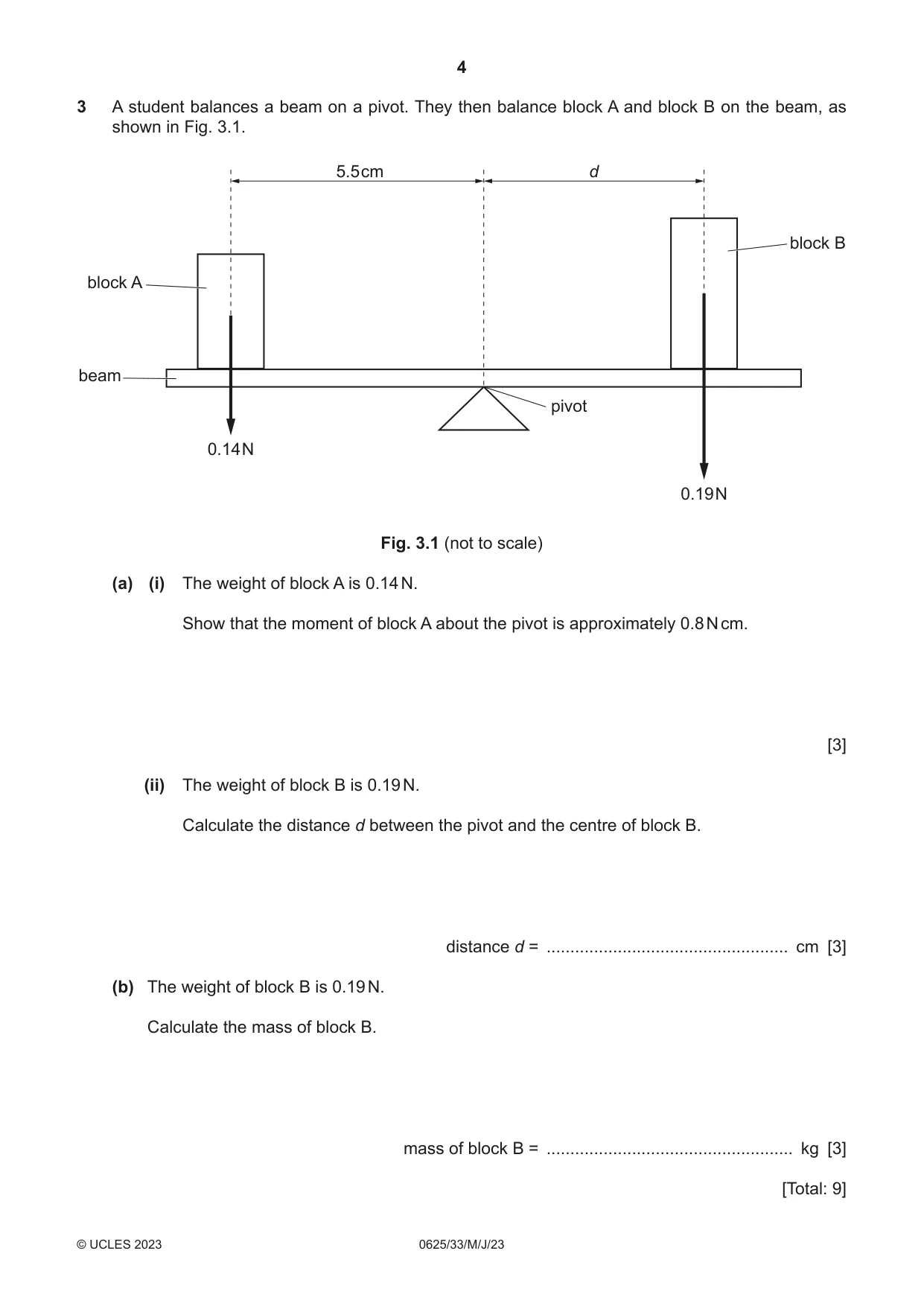 Cambridge IGCSE Physics 0625 2023 May/June Paper 3 · Variant 3 question paper, page 4 of 16