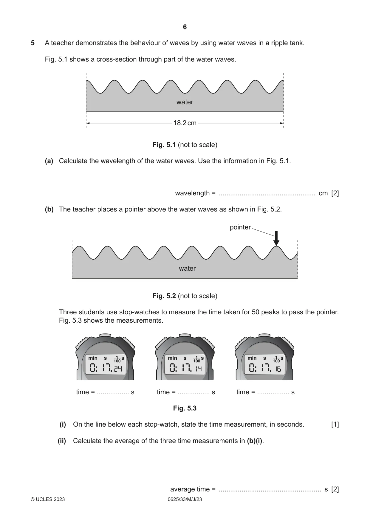 Cambridge IGCSE Physics 0625 2023 May/June Paper 3 · Variant 3 question paper, page 6 of 16