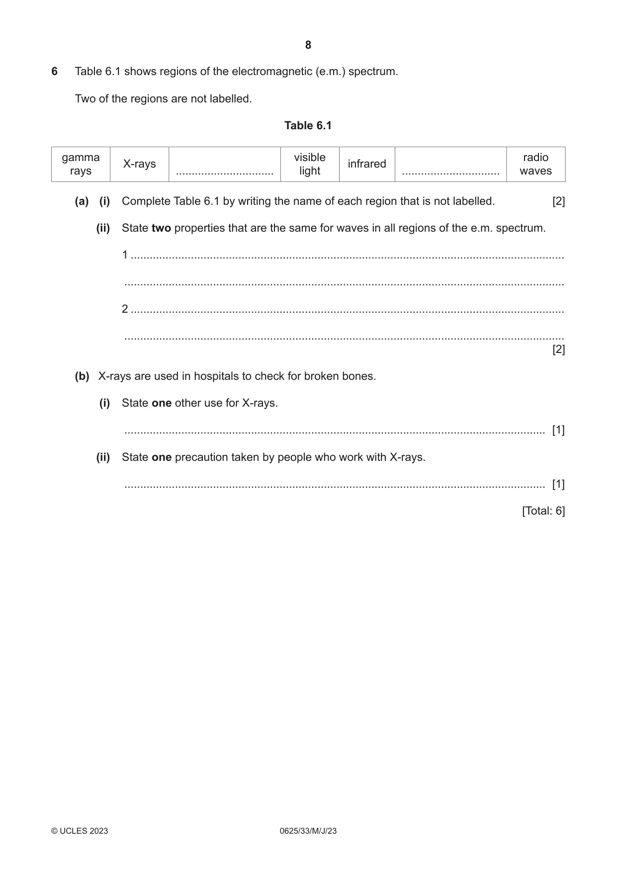 Cambridge IGCSE Physics 0625 2023 May/June Paper 3 · Variant 3 question paper, page 8 of 16
