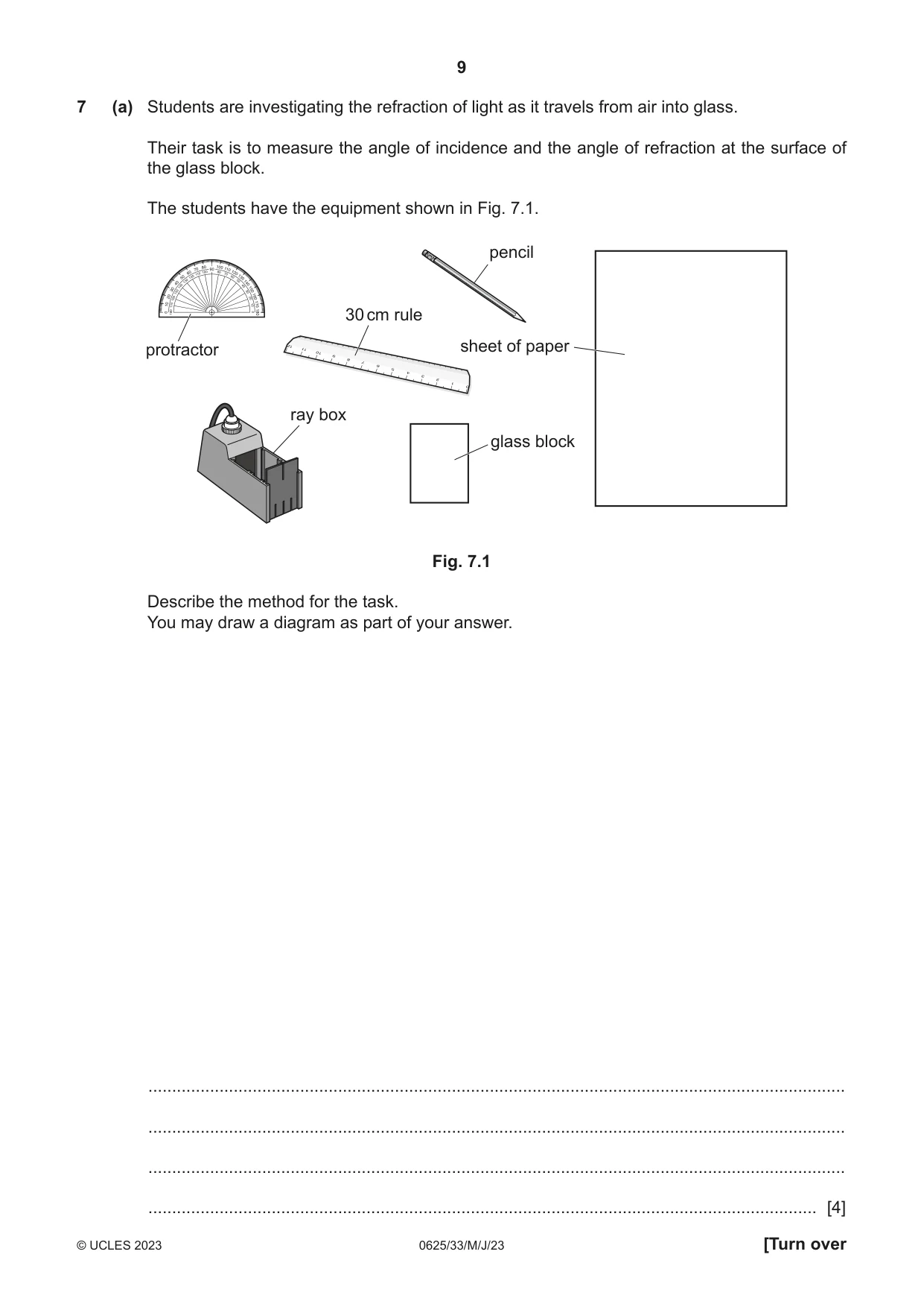 Cambridge IGCSE Physics 0625 2023 May/June Paper 3 · Variant 3 question paper, page 9 of 16