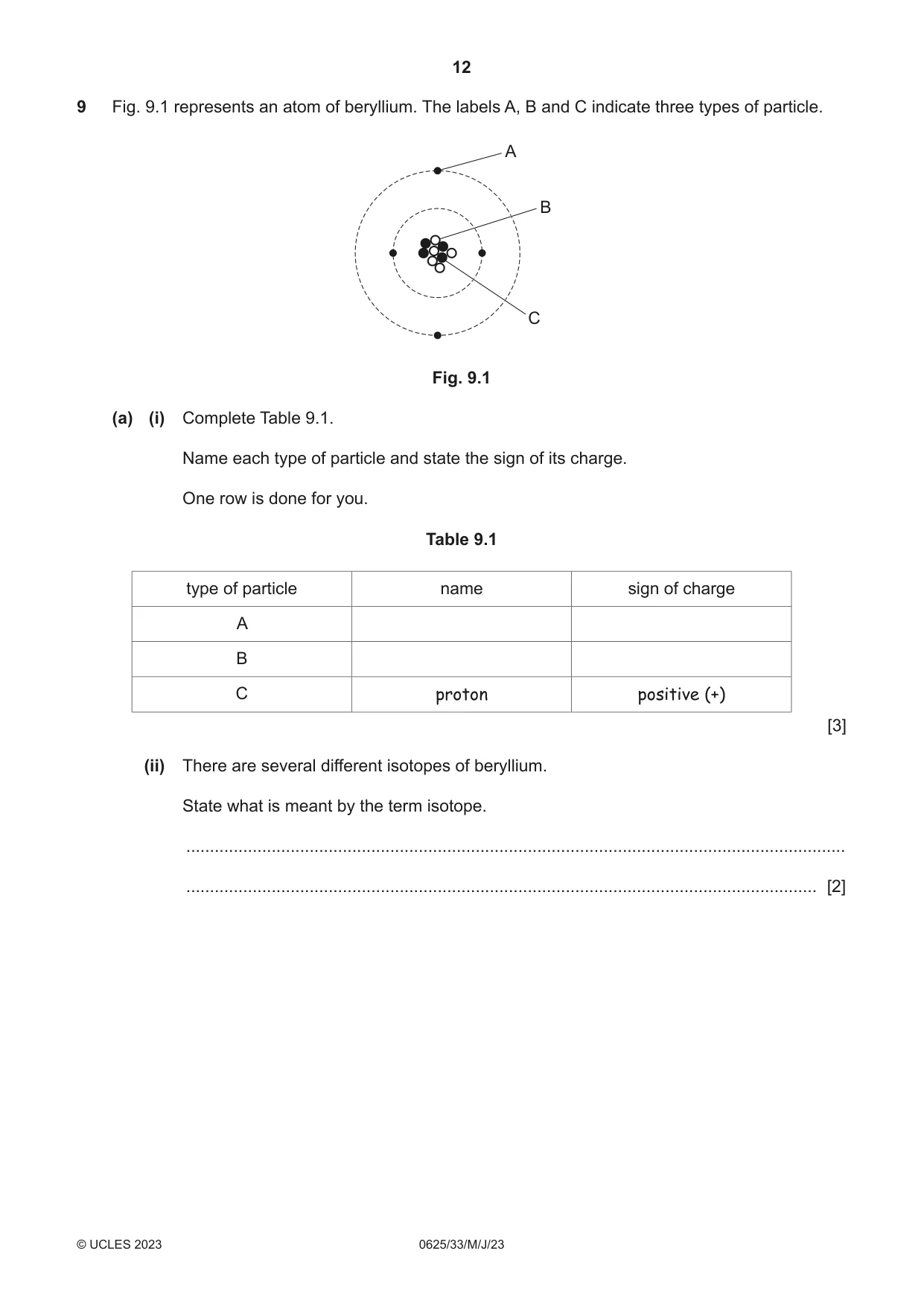 Cambridge IGCSE Physics 0625 2023 May/June Paper 3 · Variant 3 question paper, page 12 of 16