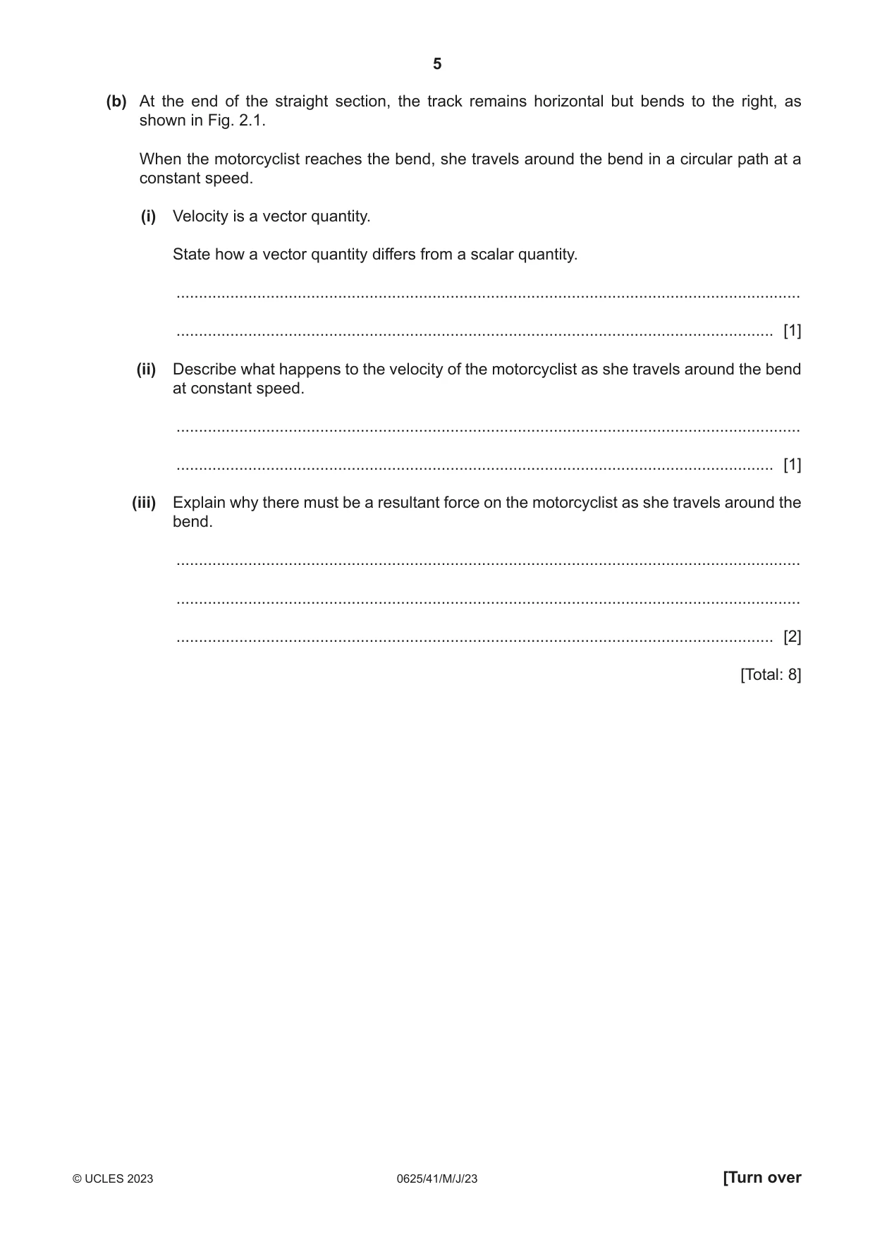 Cambridge IGCSE Physics 0625 2023 May/June Paper 4 · Variant 1 question paper, page 5 of 20