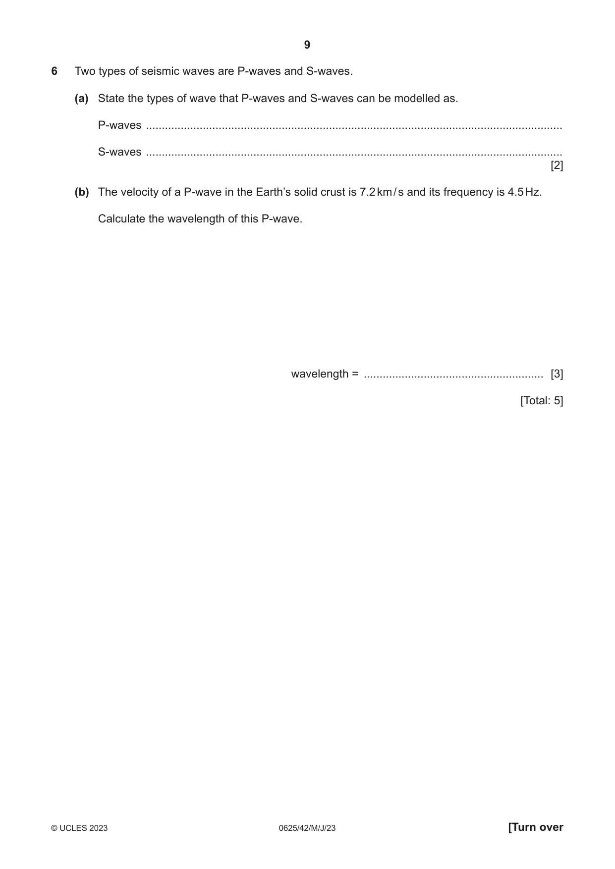 Cambridge IGCSE Physics 0625 2023 May/June Paper 4 · Variant 2 question paper, page 9 of 16
