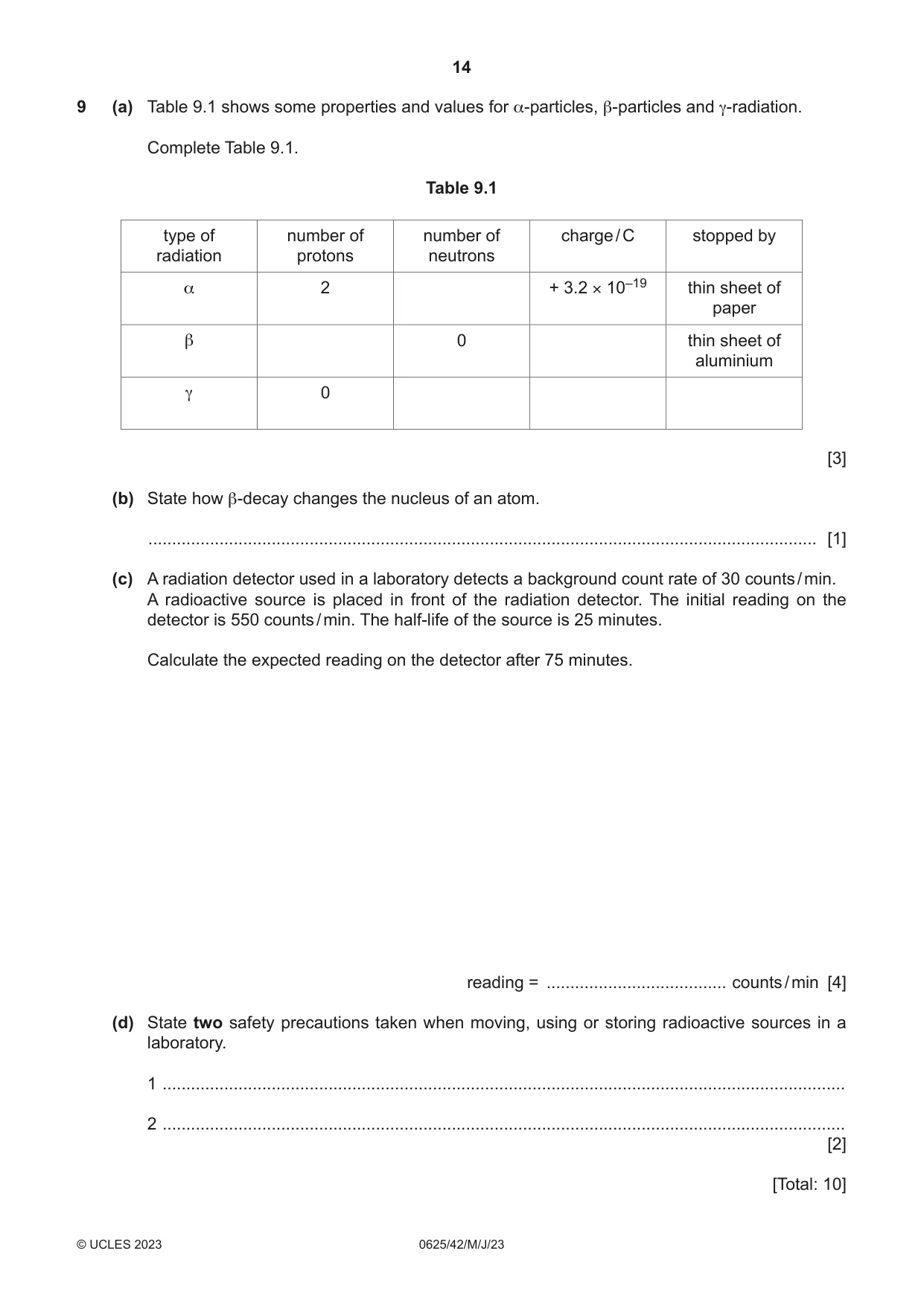 Cambridge IGCSE Physics 0625 2023 May/June Paper 4 · Variant 2 question paper, page 14 of 16
