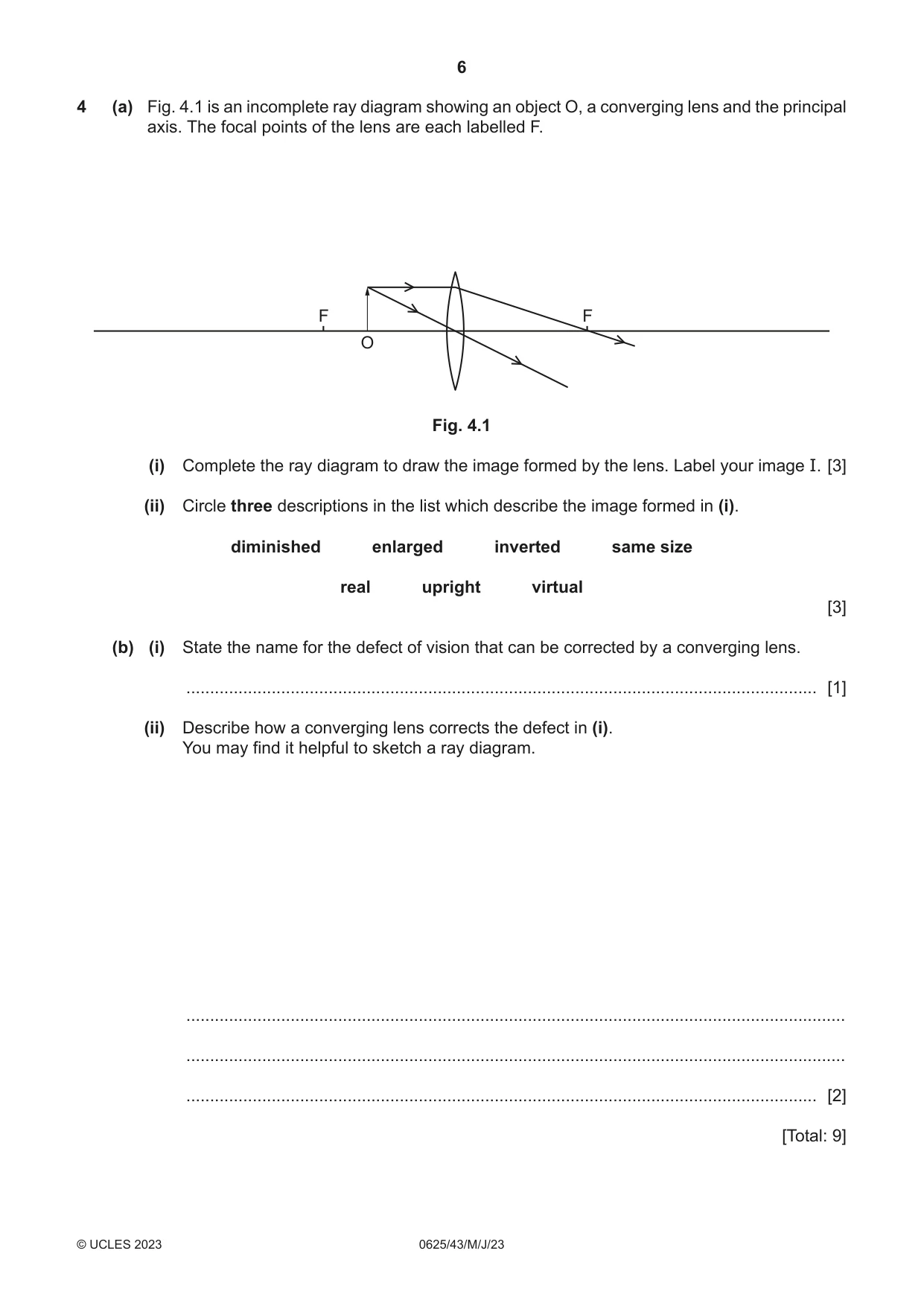 Cambridge IGCSE Physics 0625 2023 May/June Paper 4 · Variant 3 question paper, page 6 of 16