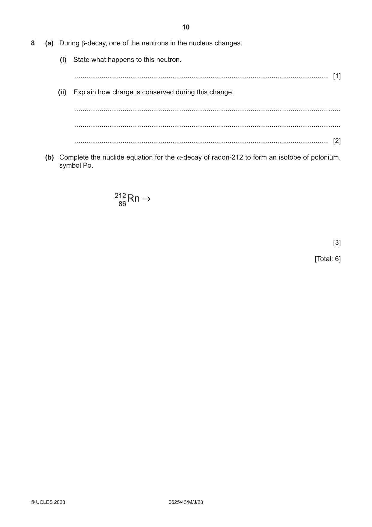 Cambridge IGCSE Physics 0625 2023 May/June Paper 4 · Variant 3 question paper, page 10 of 16