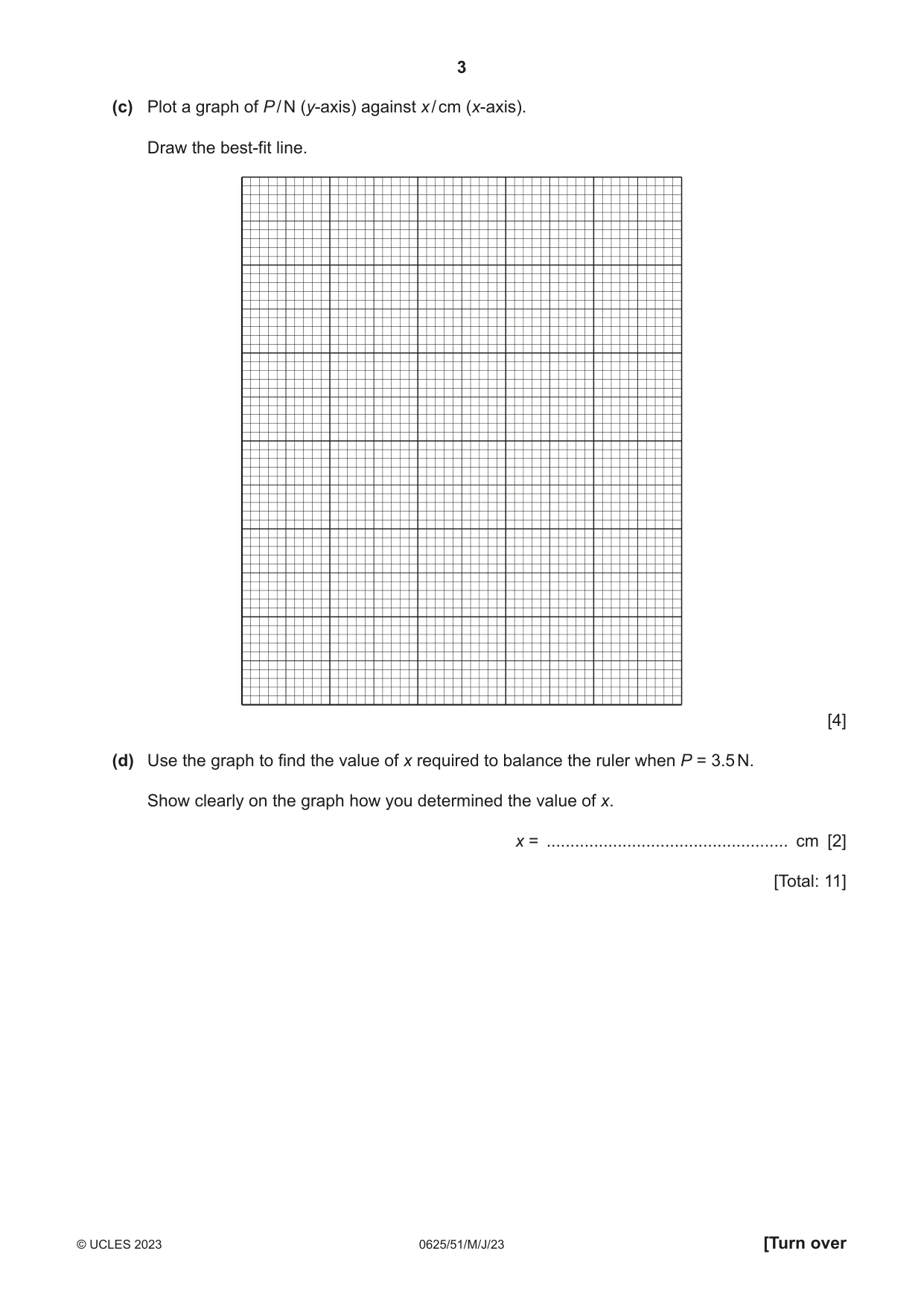 Cambridge IGCSE Physics 0625 2023 May/June Paper 5 · Variant 1 question paper, page 3 of 12
