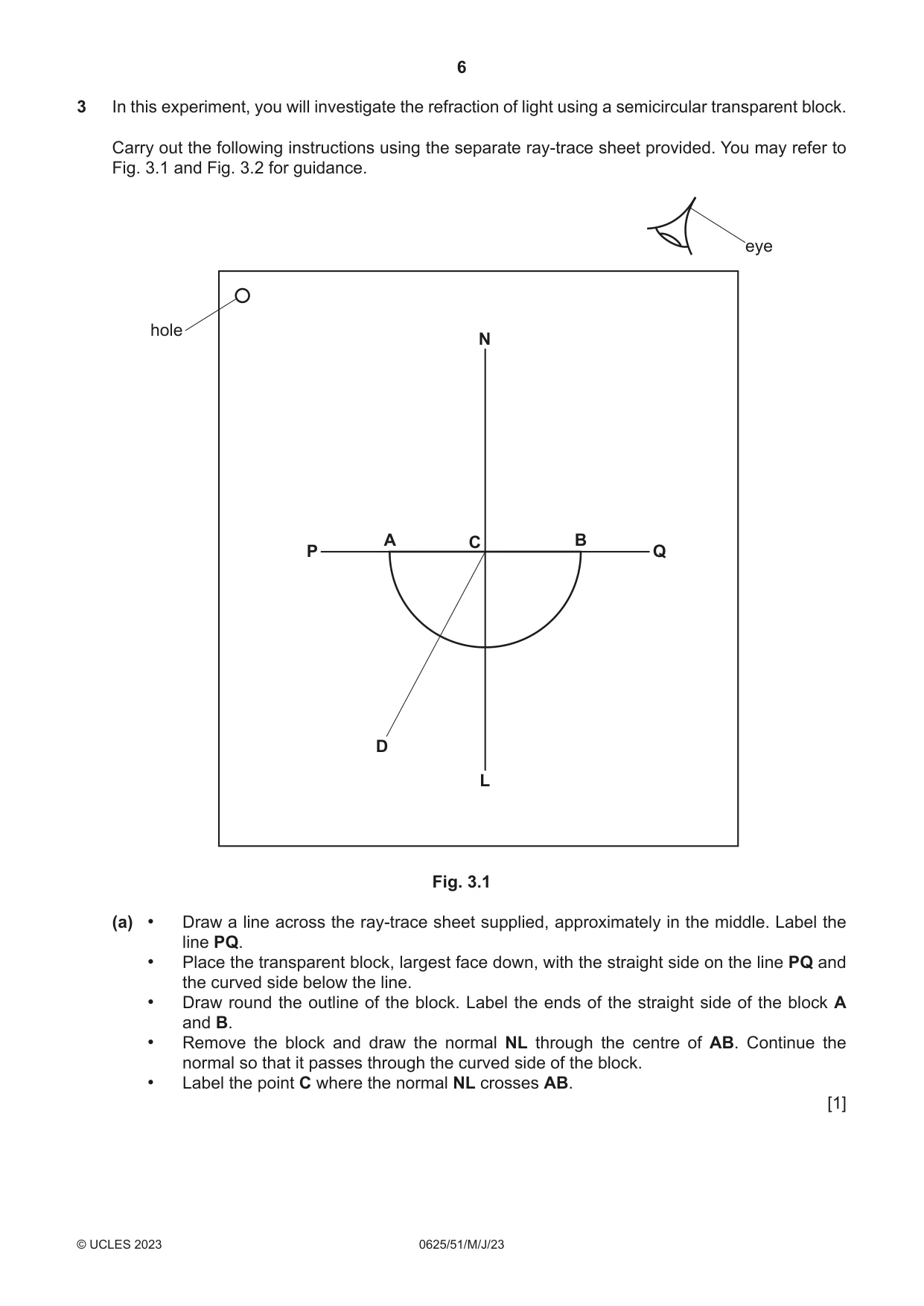 Cambridge IGCSE Physics 0625 2023 May/June Paper 5 · Variant 1 question paper, page 6 of 12