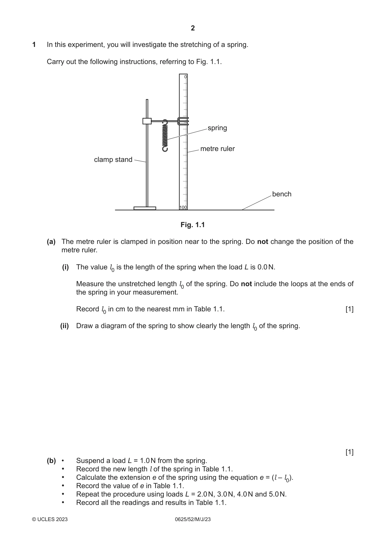 Cambridge IGCSE Physics 0625 2023 May/June Paper 5 · Variant 2 question paper, page 2 of 12