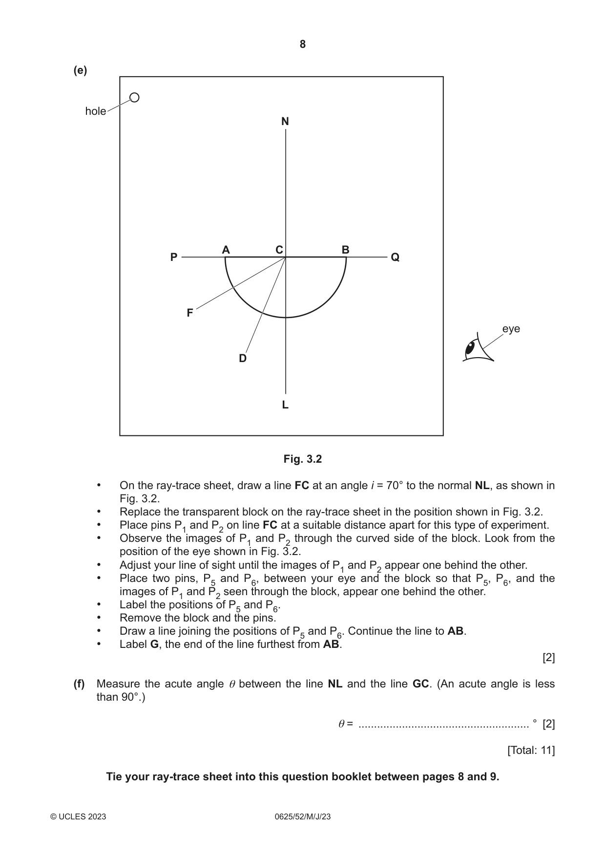 Cambridge IGCSE Physics 0625 2023 May/June Paper 5 · Variant 2 question paper, page 8 of 12