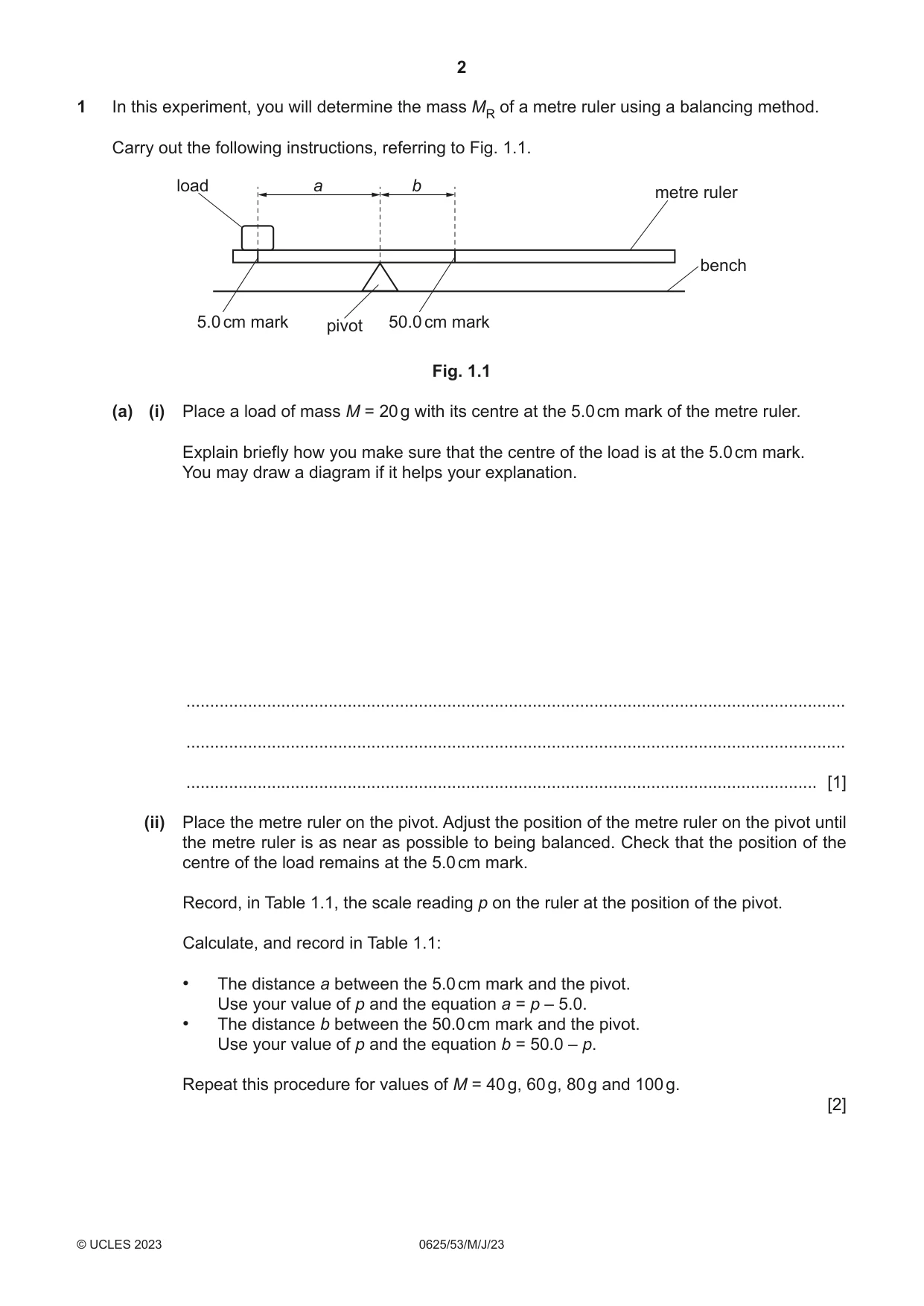 Cambridge IGCSE Physics 0625 2023 May/June Paper 5 · Variant 3 question paper, page 2 of 12