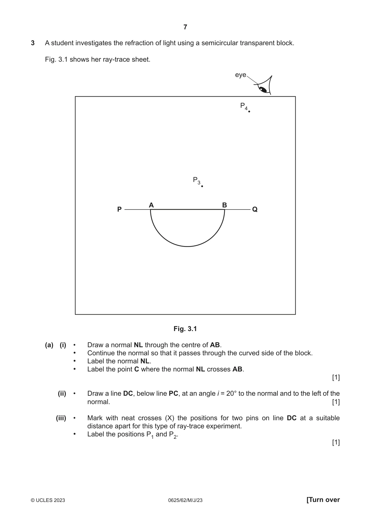 Cambridge IGCSE Physics 0625 2023 May/June Paper 6 · Variant 2 question paper, page 7 of 12