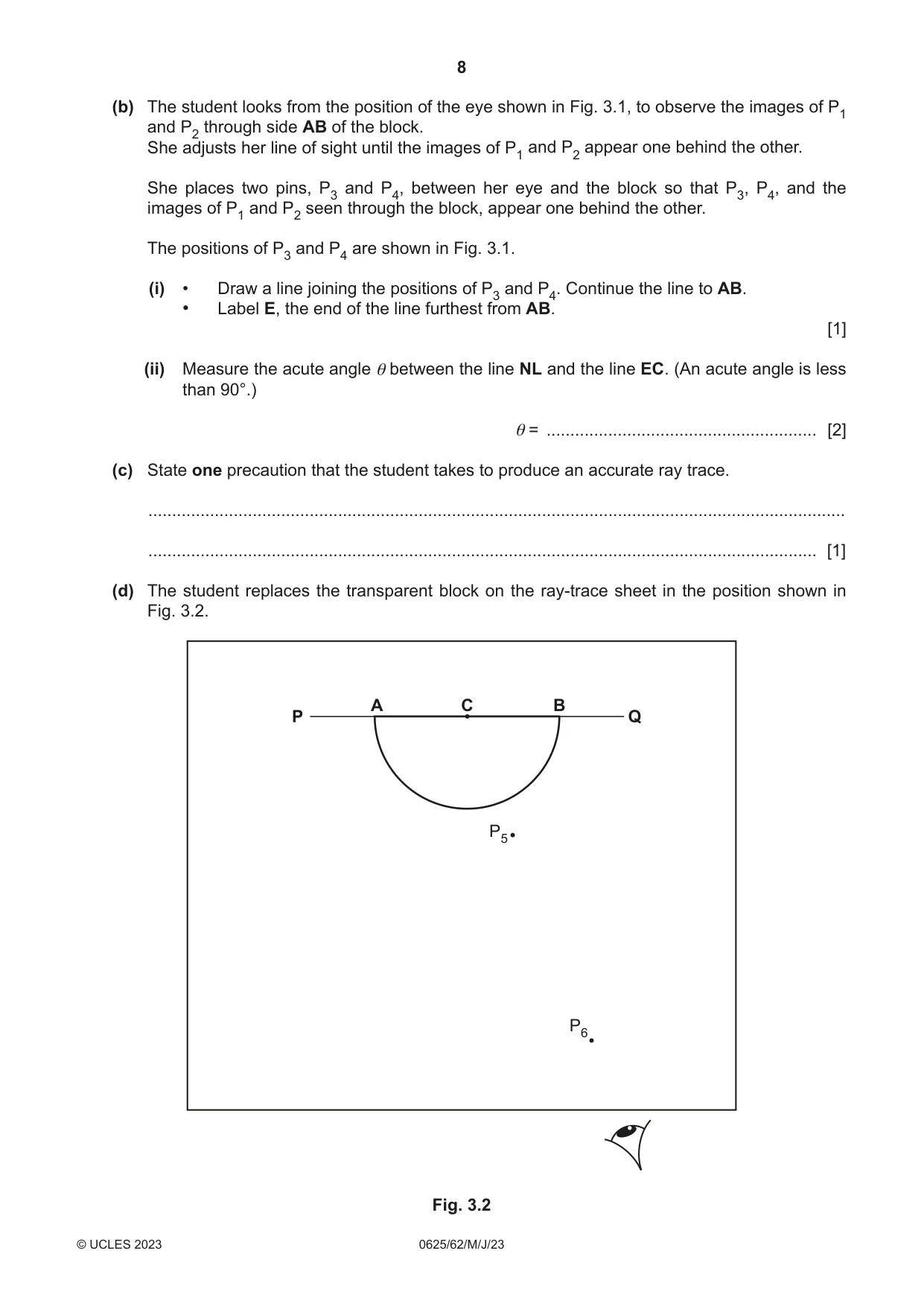 Cambridge IGCSE Physics 0625 2023 May/June Paper 6 · Variant 2 question paper, page 8 of 12