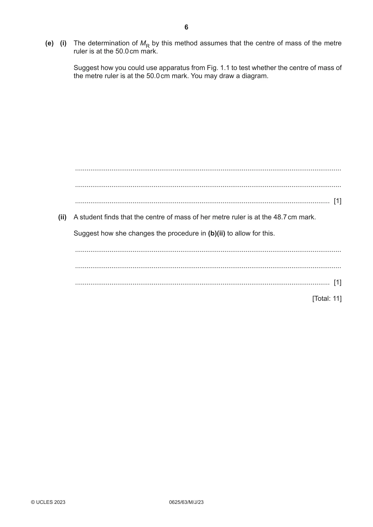 Cambridge IGCSE Physics 0625 2023 May/June Paper 6 · Variant 3 question paper, page 6 of 16