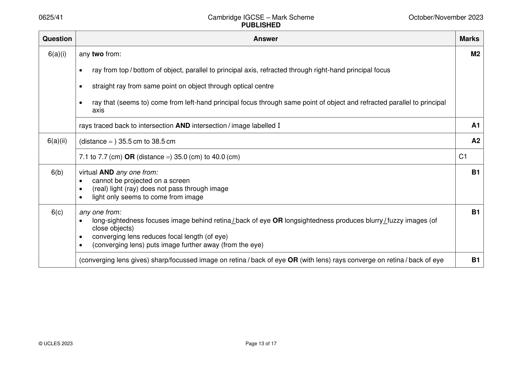 Mark scheme, page 13 of 17
