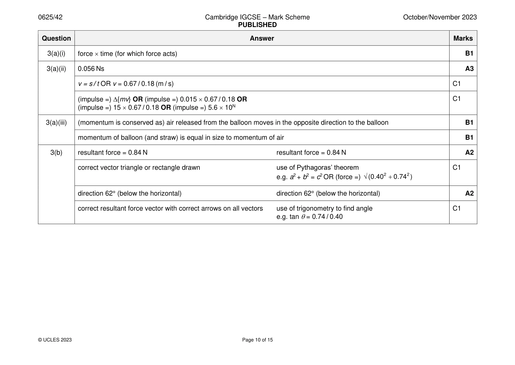 Mark scheme, page 10 of 15