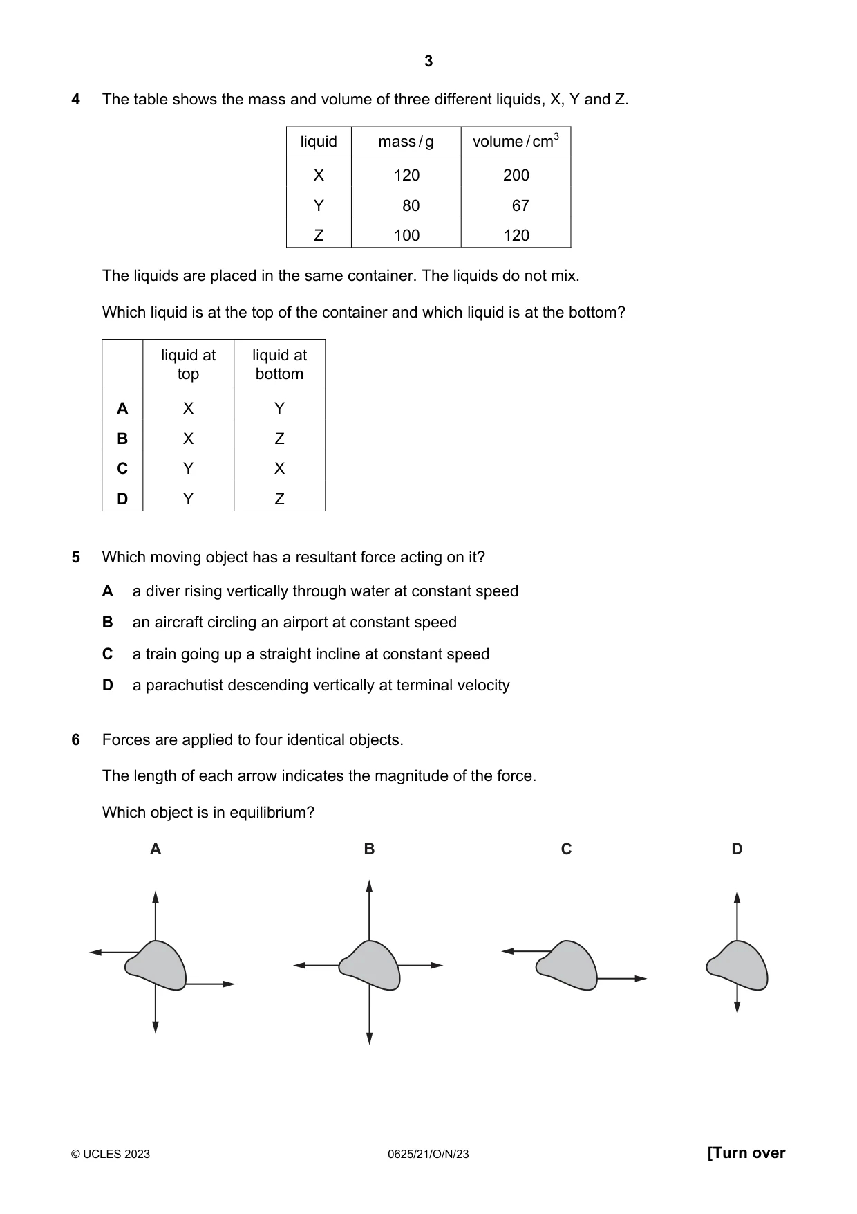 Cambridge IGCSE Physics 0625 2023 Oct/Nov Paper 2 · Variant 1 question paper, page 3 of 16