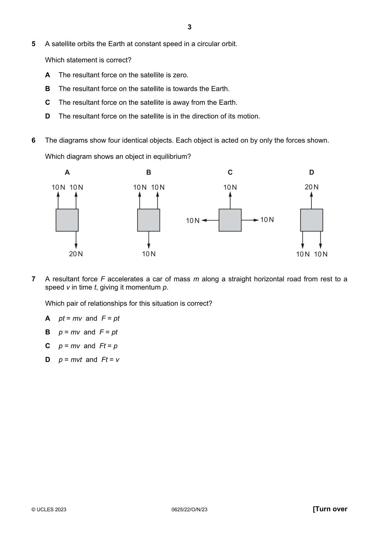 Cambridge IGCSE Physics 0625 2023 Oct/Nov Paper 2 · Variant 2 question paper, page 3 of 16