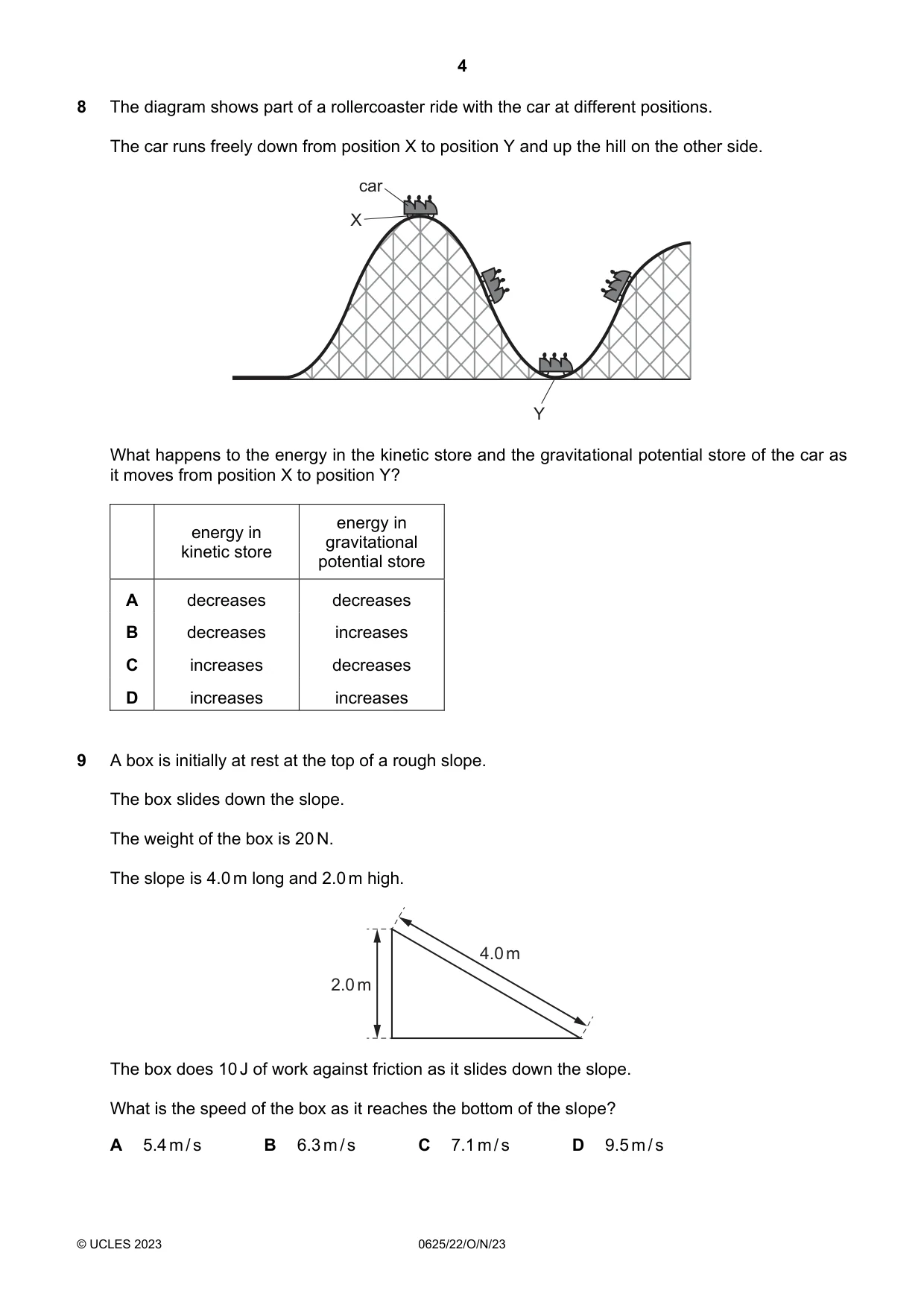 Cambridge IGCSE Physics 0625 2023 Oct/Nov Paper 2 · Variant 2 question paper, page 4 of 16