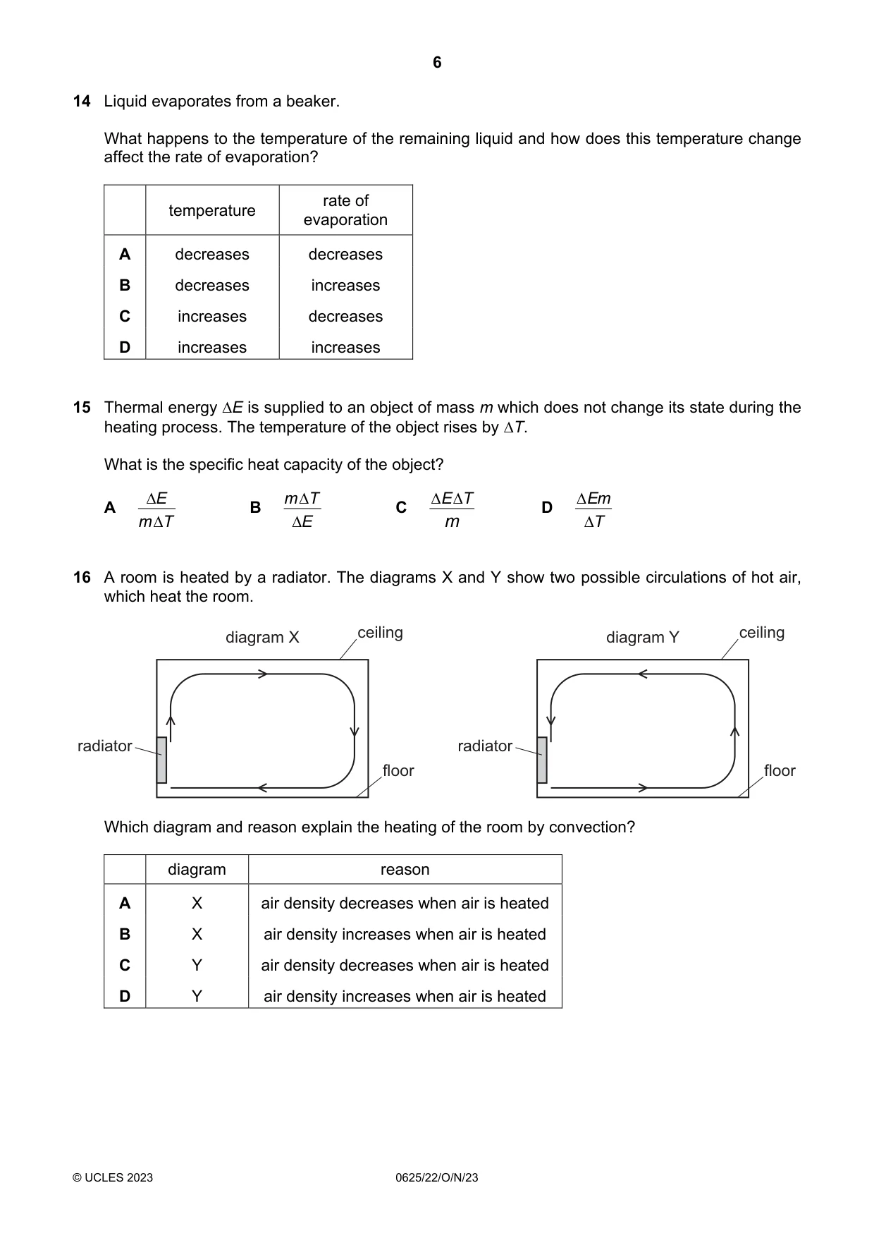 Cambridge IGCSE Physics 0625 2023 Oct/Nov Paper 2 · Variant 2 question paper, page 6 of 16