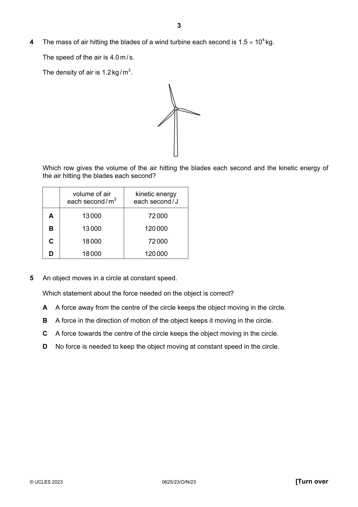 Cambridge IGCSE Physics 0625 2023 Oct/Nov Paper 2 · Variant 3 question paper, page 3 of 20