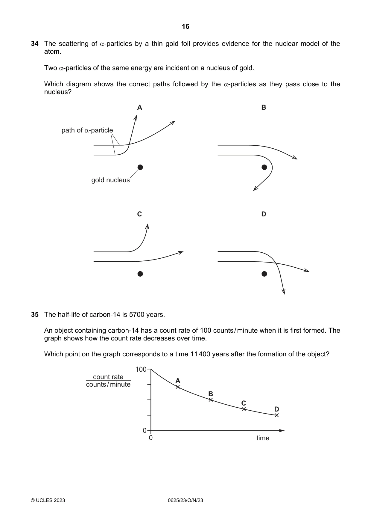 Cambridge IGCSE Physics 0625 2023 Oct/Nov Paper 2 · Variant 3 question paper, page 16 of 20