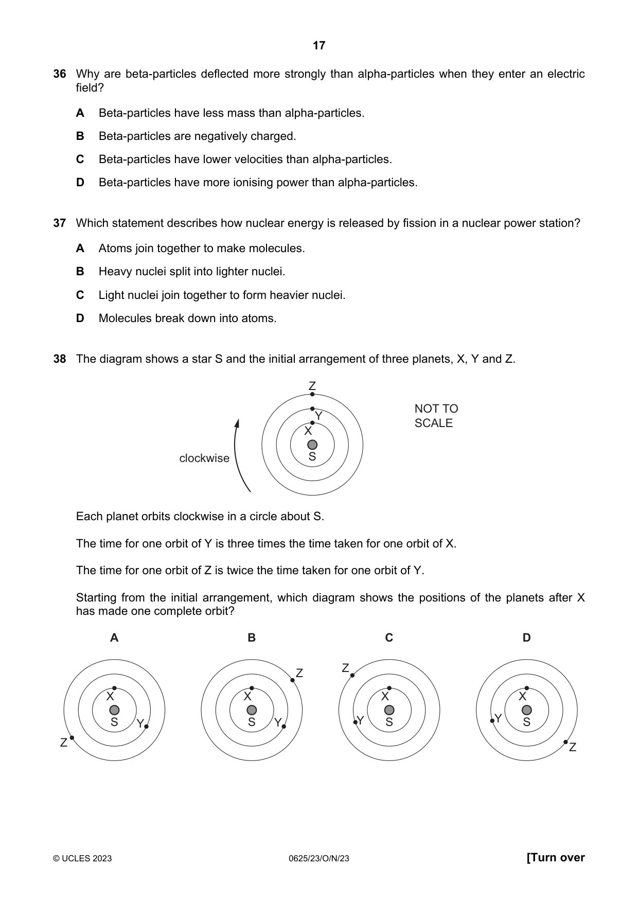 Cambridge IGCSE Physics 0625 2023 Oct/Nov Paper 2 · Variant 3 question paper, page 17 of 20