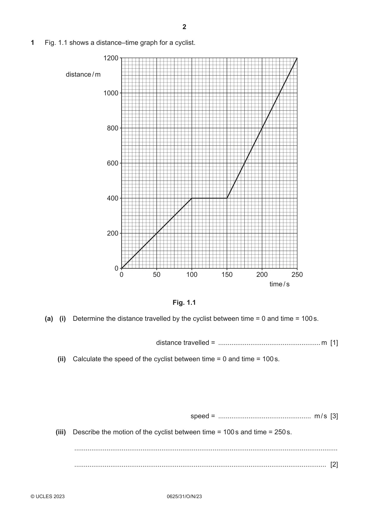 Cambridge IGCSE Physics 0625 2023 Oct/Nov Paper 3 · Variant 1 question paper, page 2 of 16