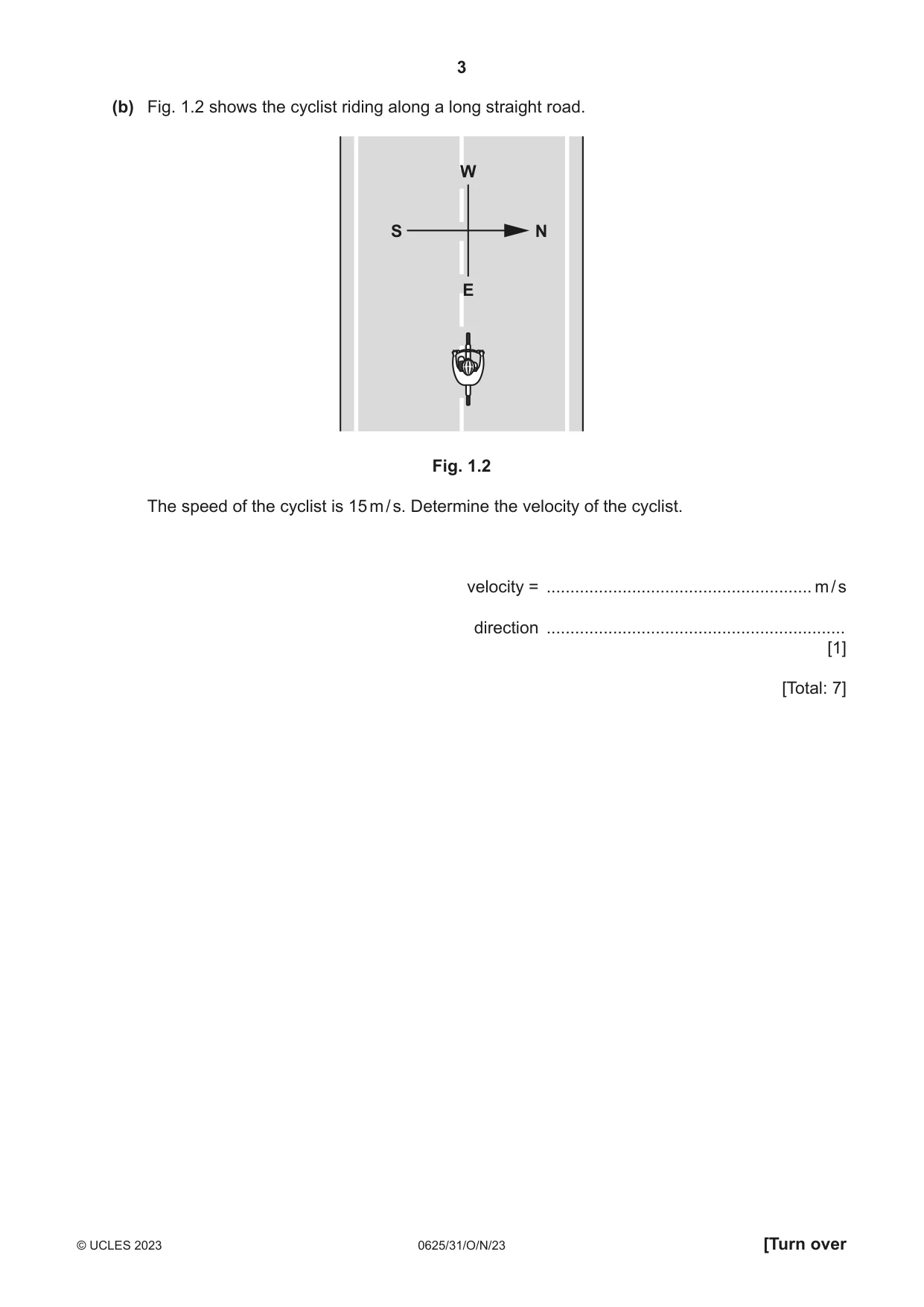 Cambridge IGCSE Physics 0625 2023 Oct/Nov Paper 3 · Variant 1 question paper, page 3 of 16
