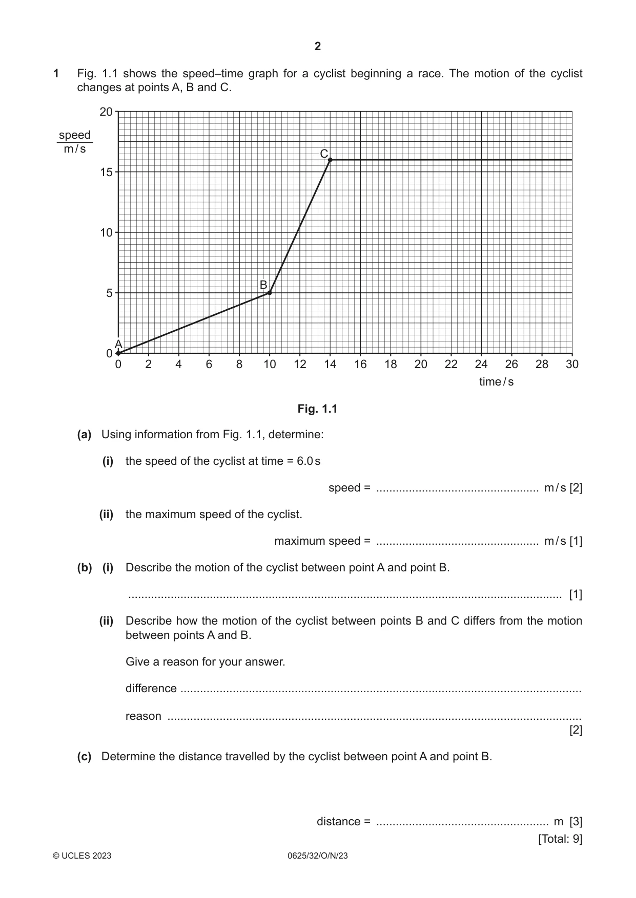 Cambridge IGCSE Physics 0625 2023 Oct/Nov Paper 3 · Variant 2 question paper, page 2 of 20