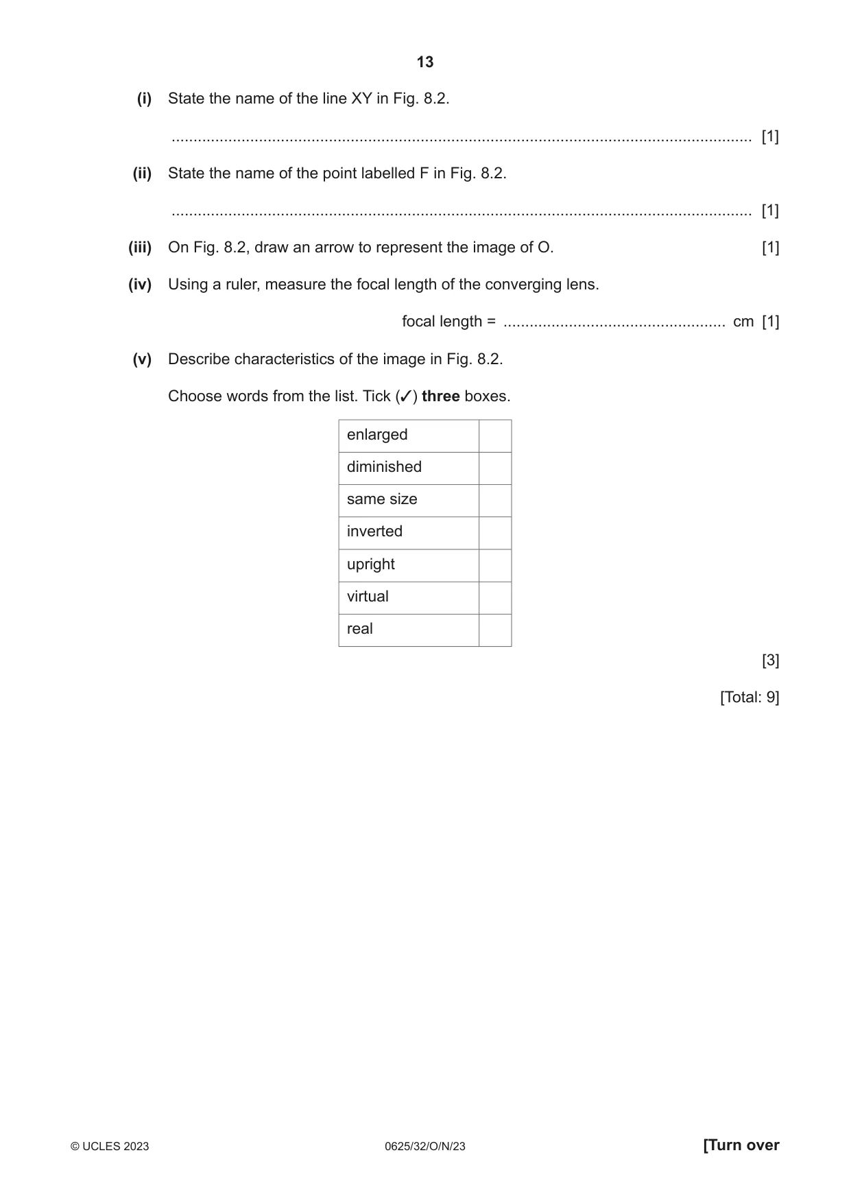 Cambridge IGCSE Physics 0625 2023 Oct/Nov Paper 3 · Variant 2 question paper, page 13 of 20