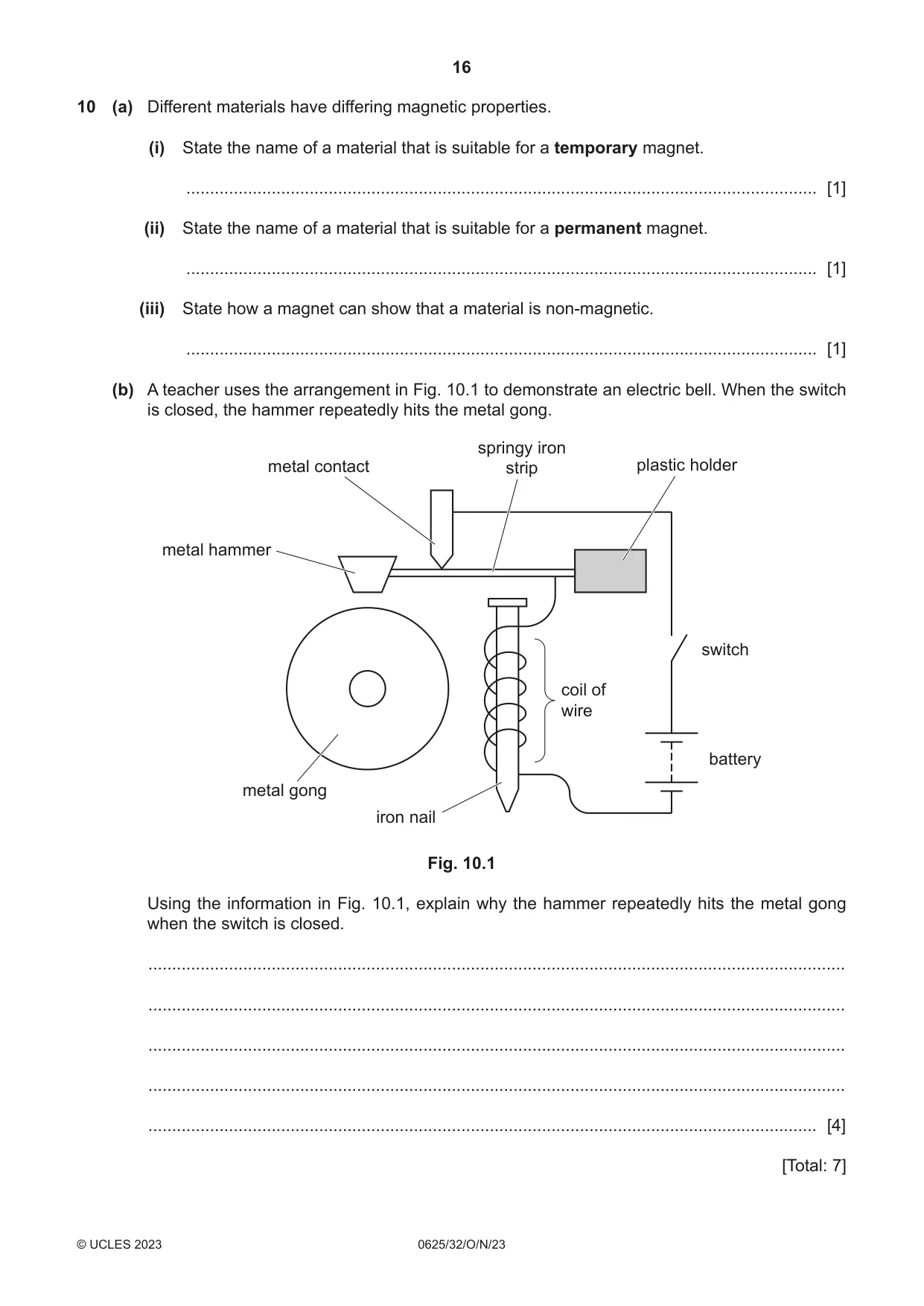 Cambridge IGCSE Physics 0625 2023 Oct/Nov Paper 3 · Variant 2 question paper, page 16 of 20
