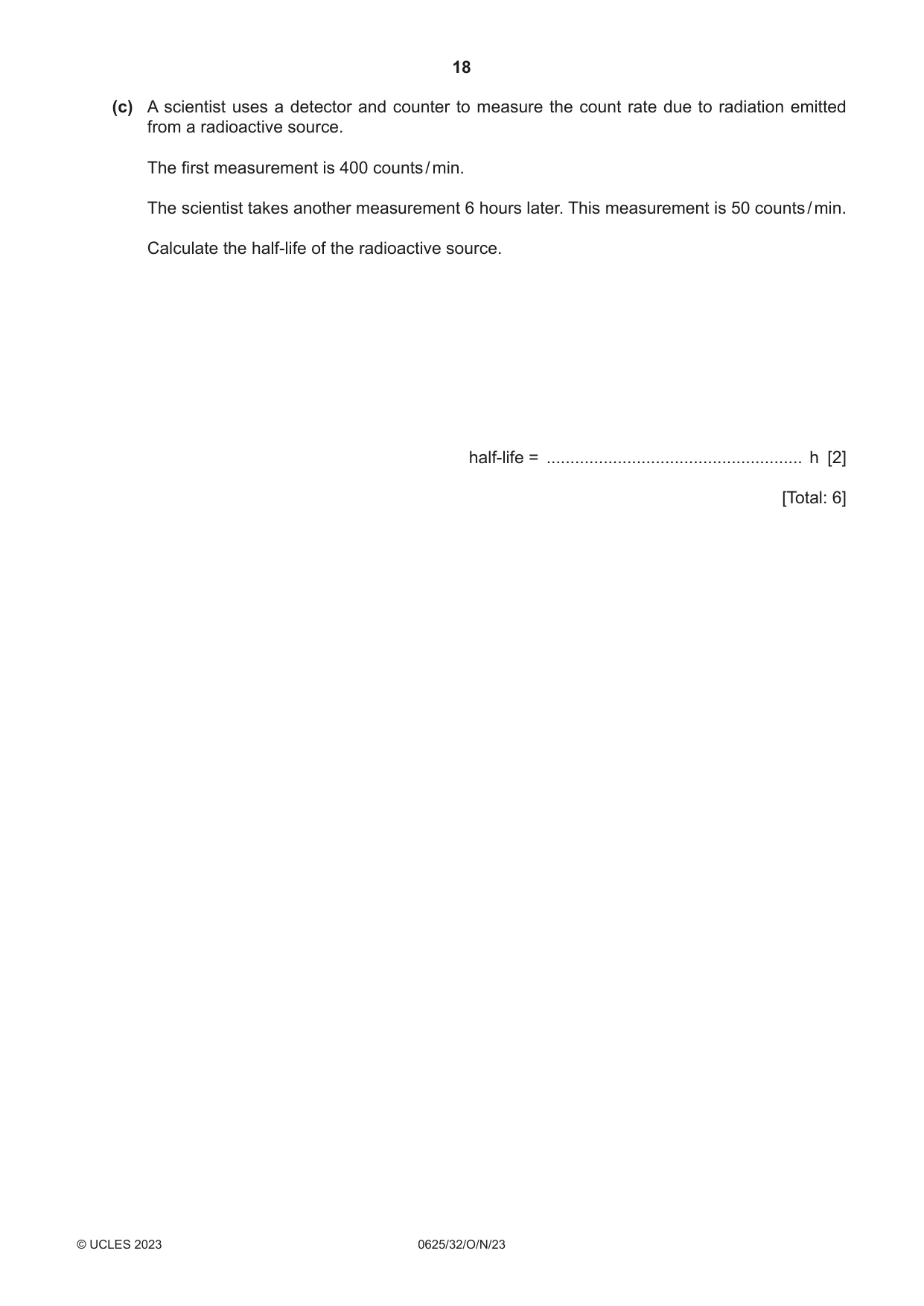 Cambridge IGCSE Physics 0625 2023 Oct/Nov Paper 3 · Variant 2 question paper, page 18 of 20