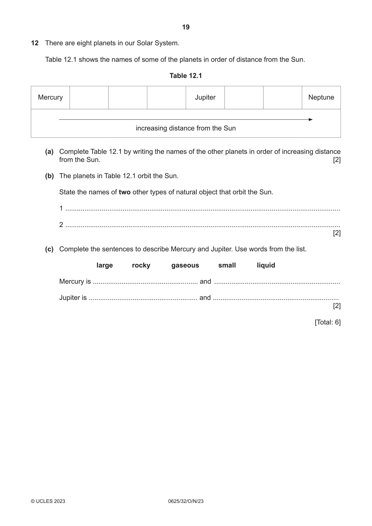 Cambridge IGCSE Physics 0625 2023 Oct/Nov Paper 3 · Variant 2 question paper, page 19 of 20