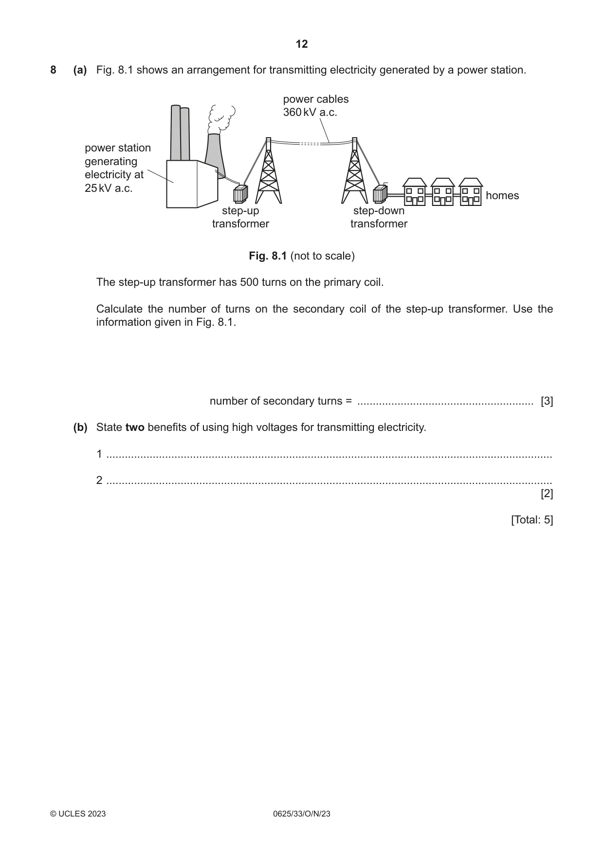 Cambridge IGCSE Physics 0625 2023 Oct/Nov Paper 3 · Variant 3 question paper, page 12 of 16