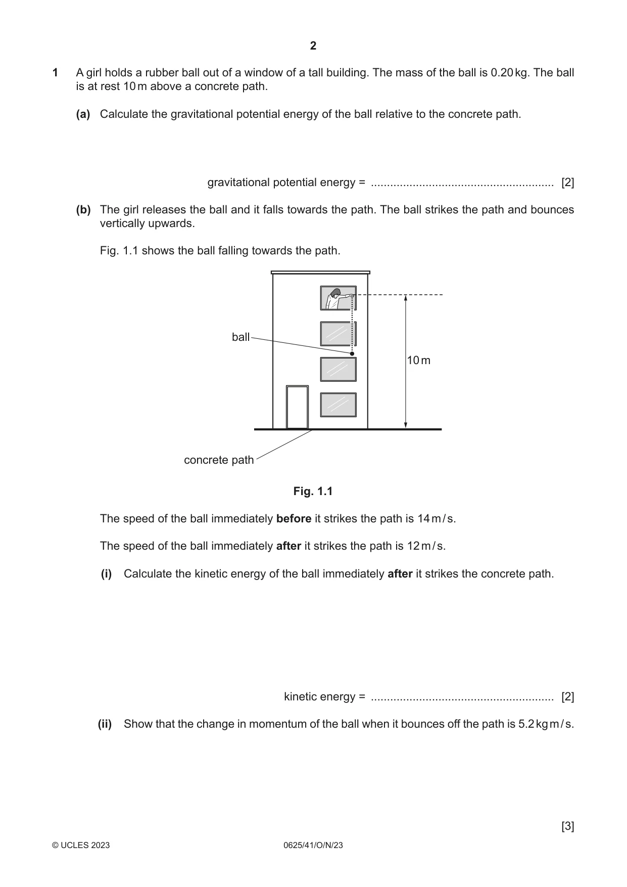 Cambridge IGCSE Physics 0625 2023 Oct/Nov Paper 4 · Variant 1 question paper, page 2 of 16