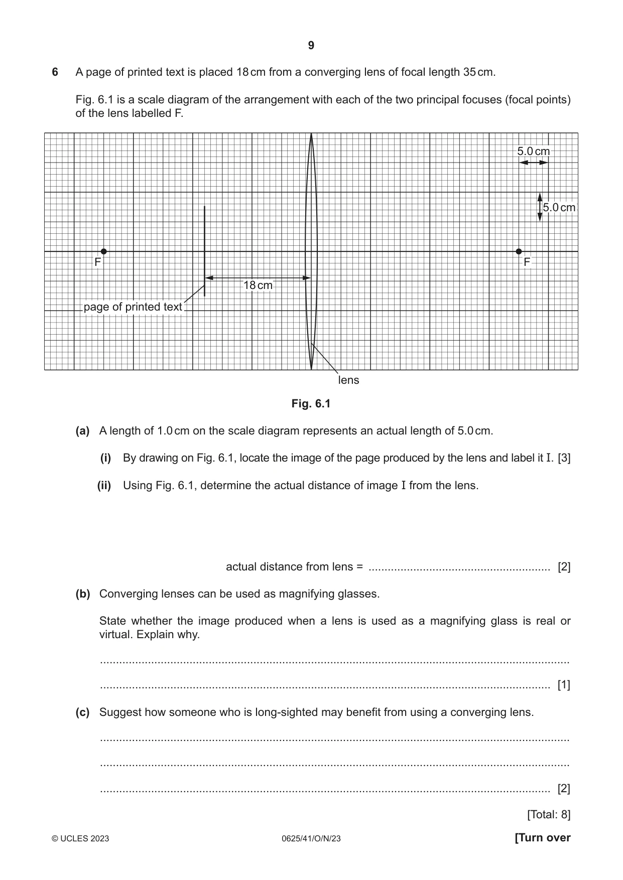 Cambridge IGCSE Physics 0625 2023 Oct/Nov Paper 4 · Variant 1 question paper, page 9 of 16
