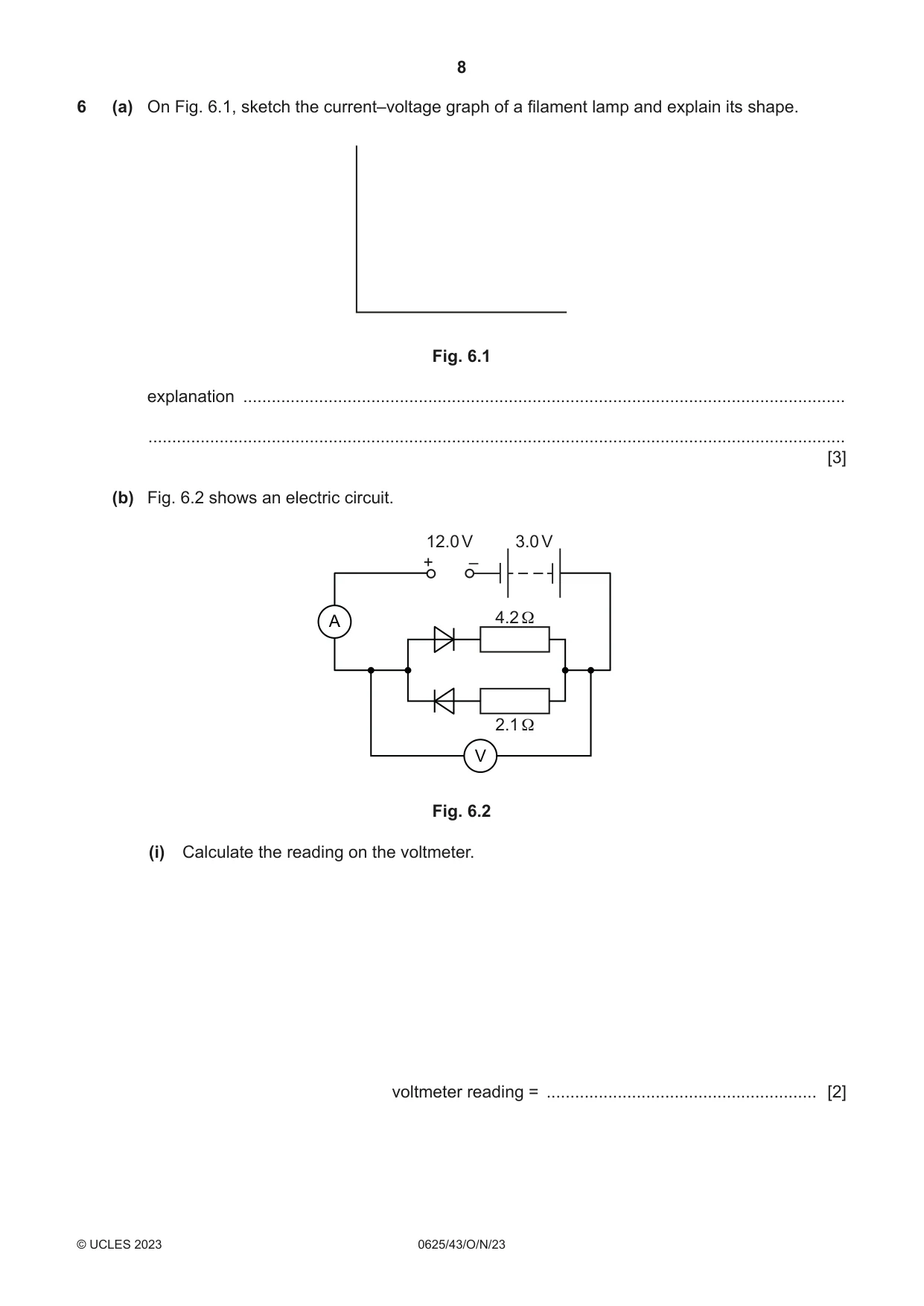 Cambridge IGCSE Physics 0625 2023 Oct/Nov Paper 4 · Variant 3 question paper, page 8 of 16