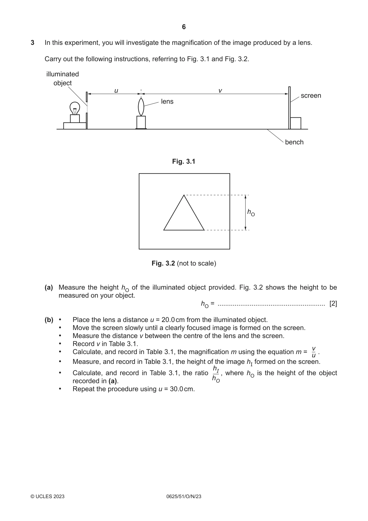 Cambridge IGCSE Physics 0625 2023 Oct/Nov Paper 5 · Variant 1 question paper, page 6 of 12