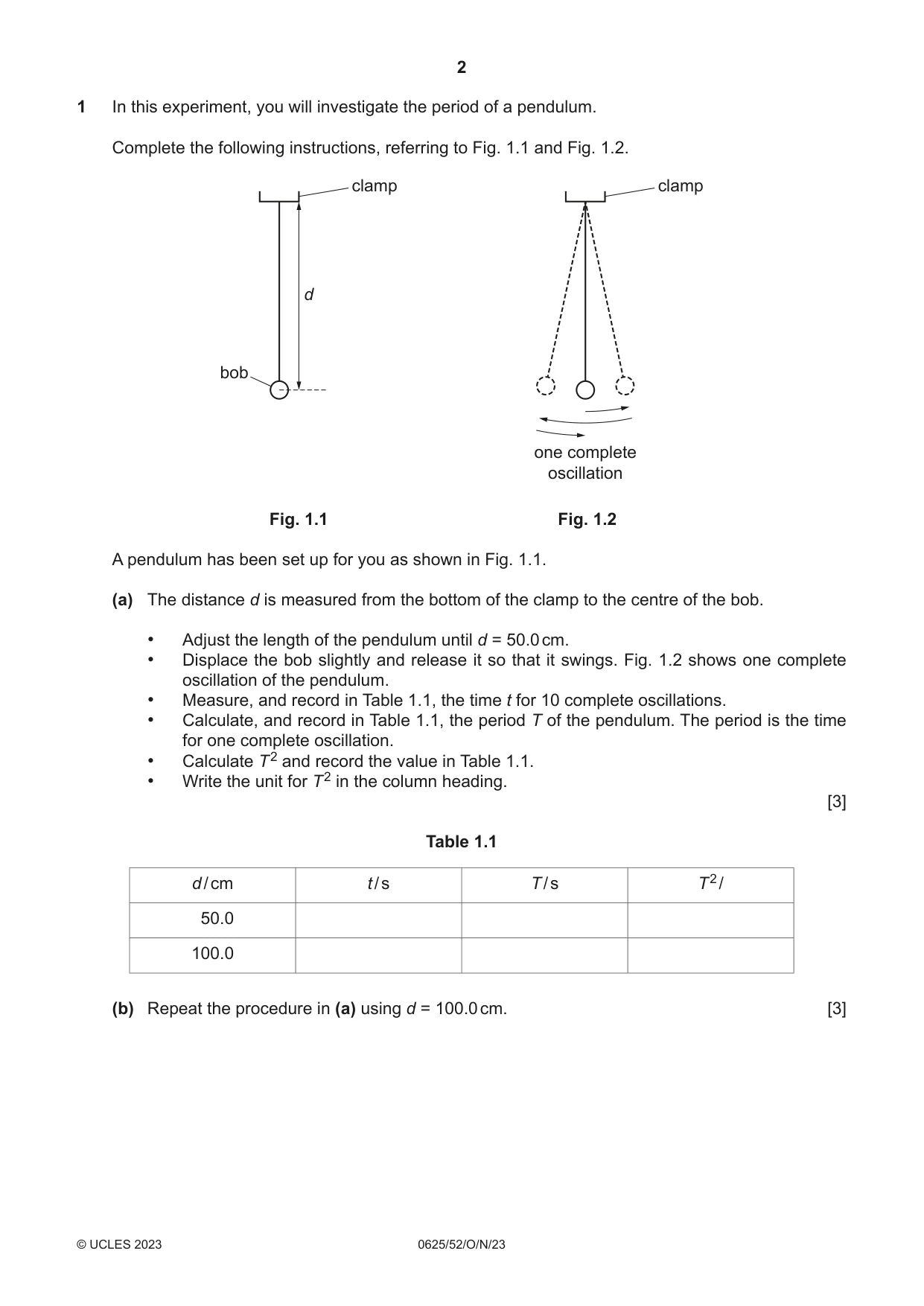 Cambridge IGCSE Physics 0625 2023 Oct/Nov Paper 5 · Variant 2 question paper, page 2 of 12