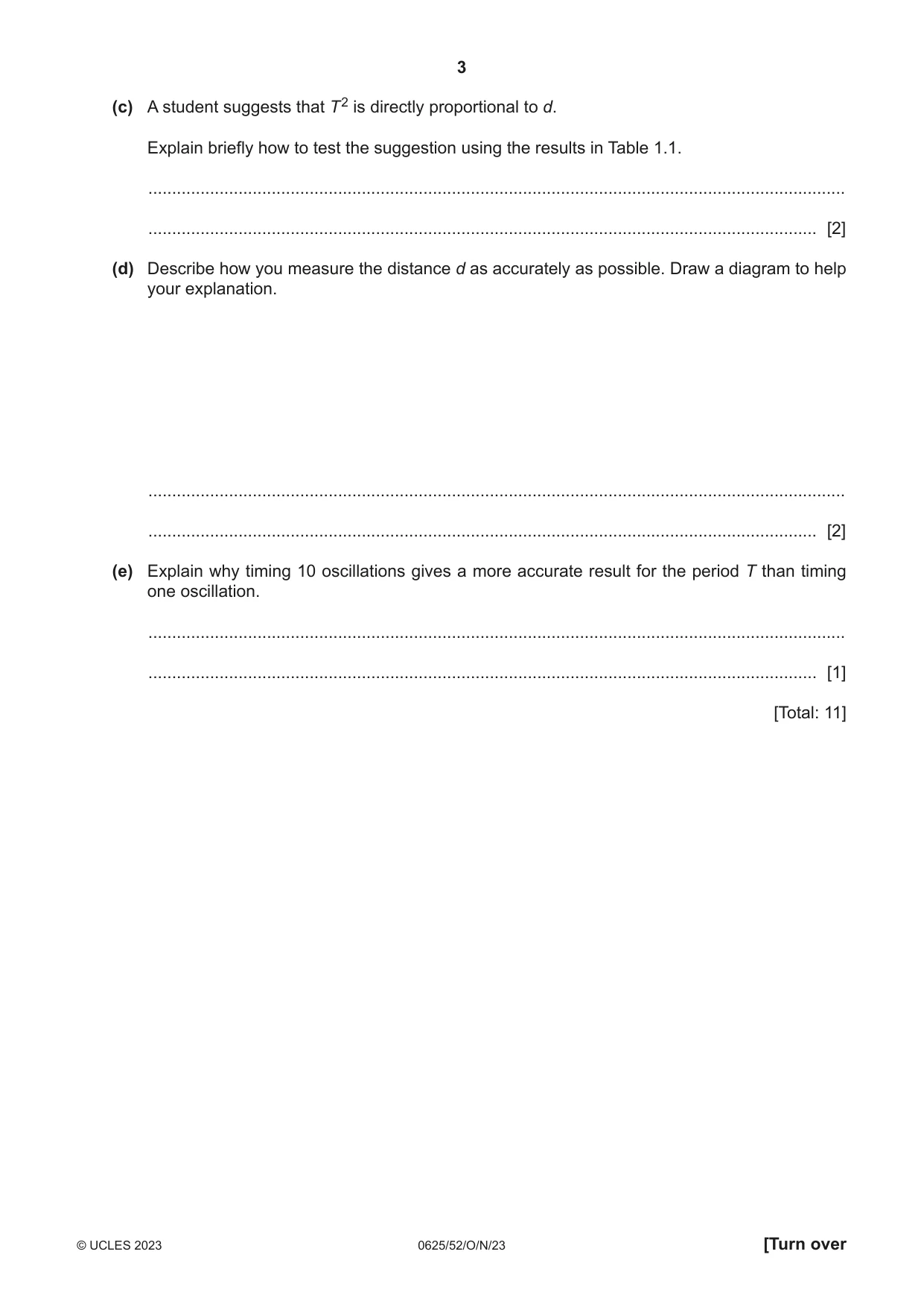 Cambridge IGCSE Physics 0625 2023 Oct/Nov Paper 5 · Variant 2 question paper, page 3 of 12