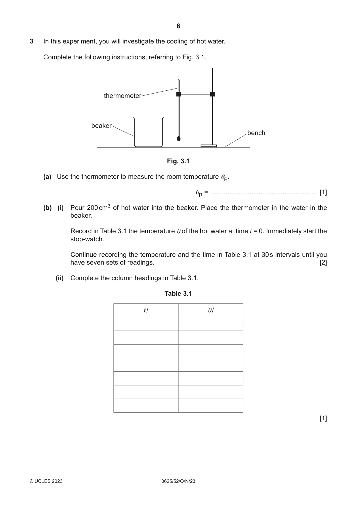 Cambridge IGCSE Physics 0625 2023 Oct/Nov Paper 5 · Variant 2 question paper, page 6 of 12