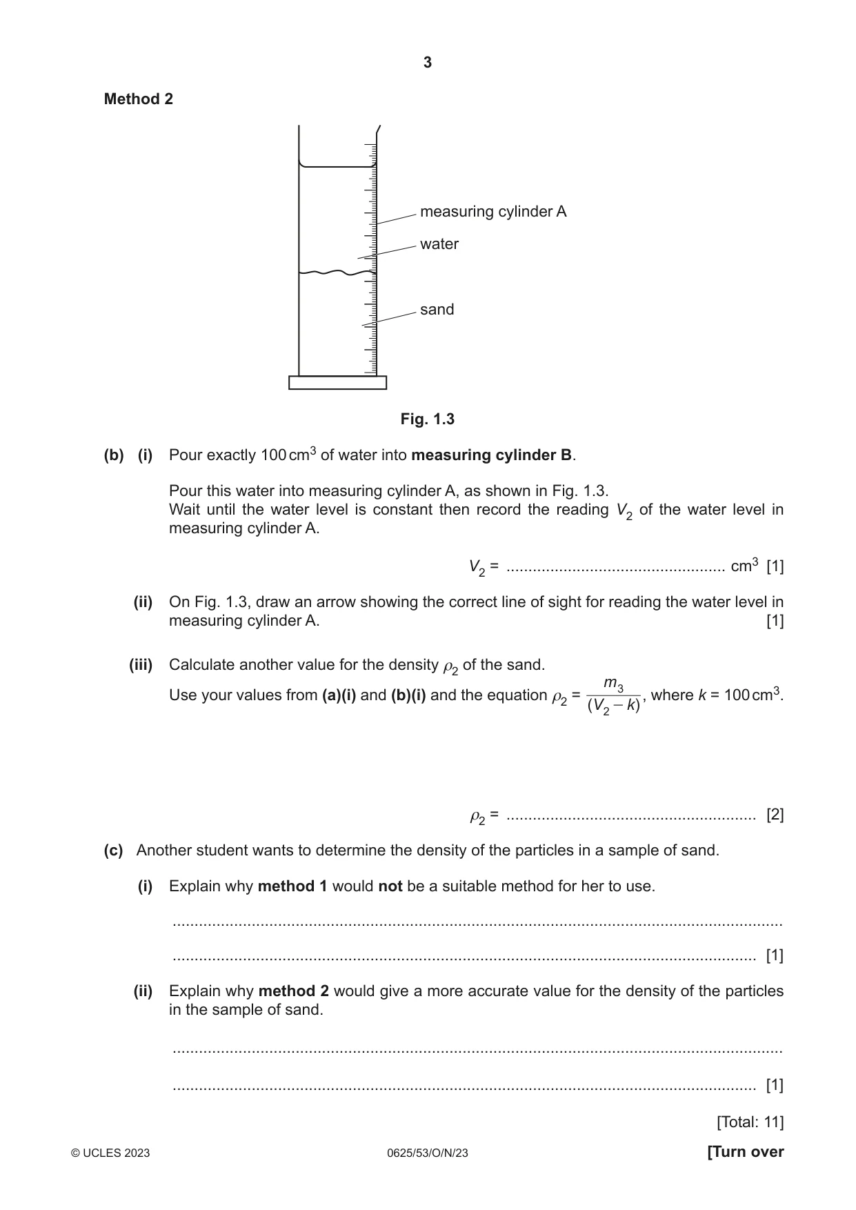 Cambridge IGCSE Physics 0625 2023 Oct/Nov Paper 5 · Variant 3 question paper, page 3 of 12