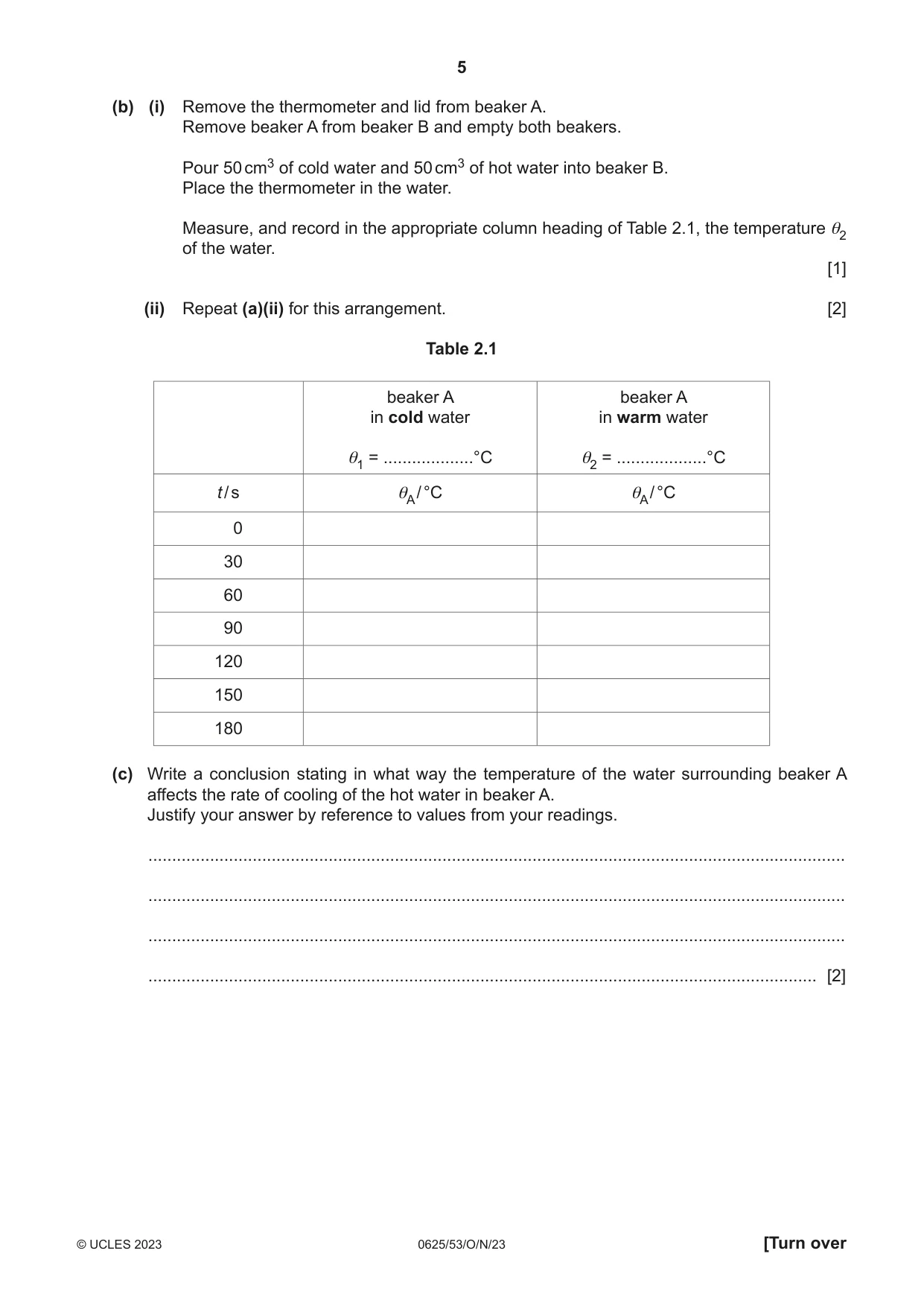 Cambridge IGCSE Physics 0625 2023 Oct/Nov Paper 5 · Variant 3 question paper, page 5 of 12