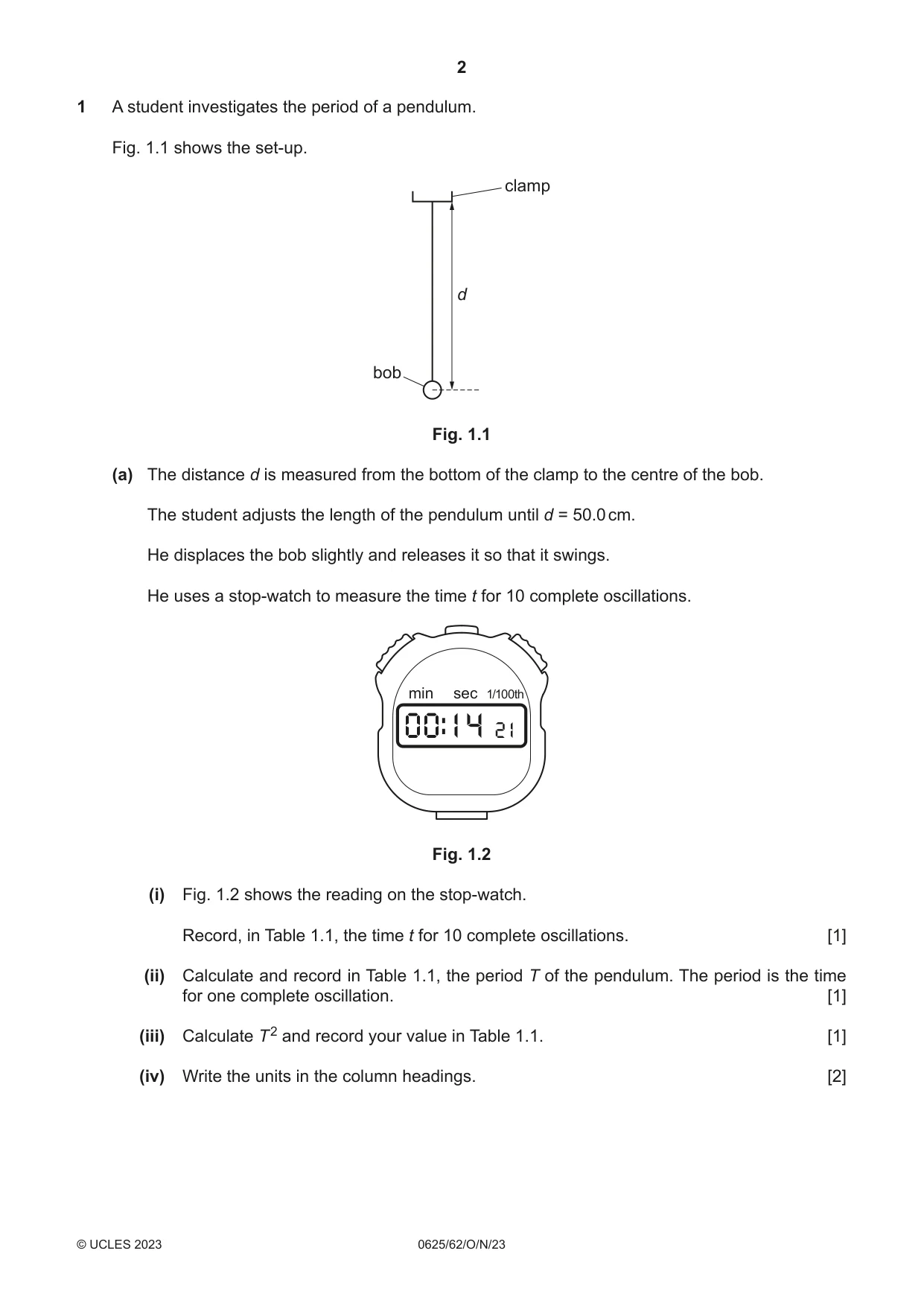 Cambridge IGCSE Physics 0625 2023 Oct/Nov Paper 6 · Variant 2 question paper, page 2 of 12