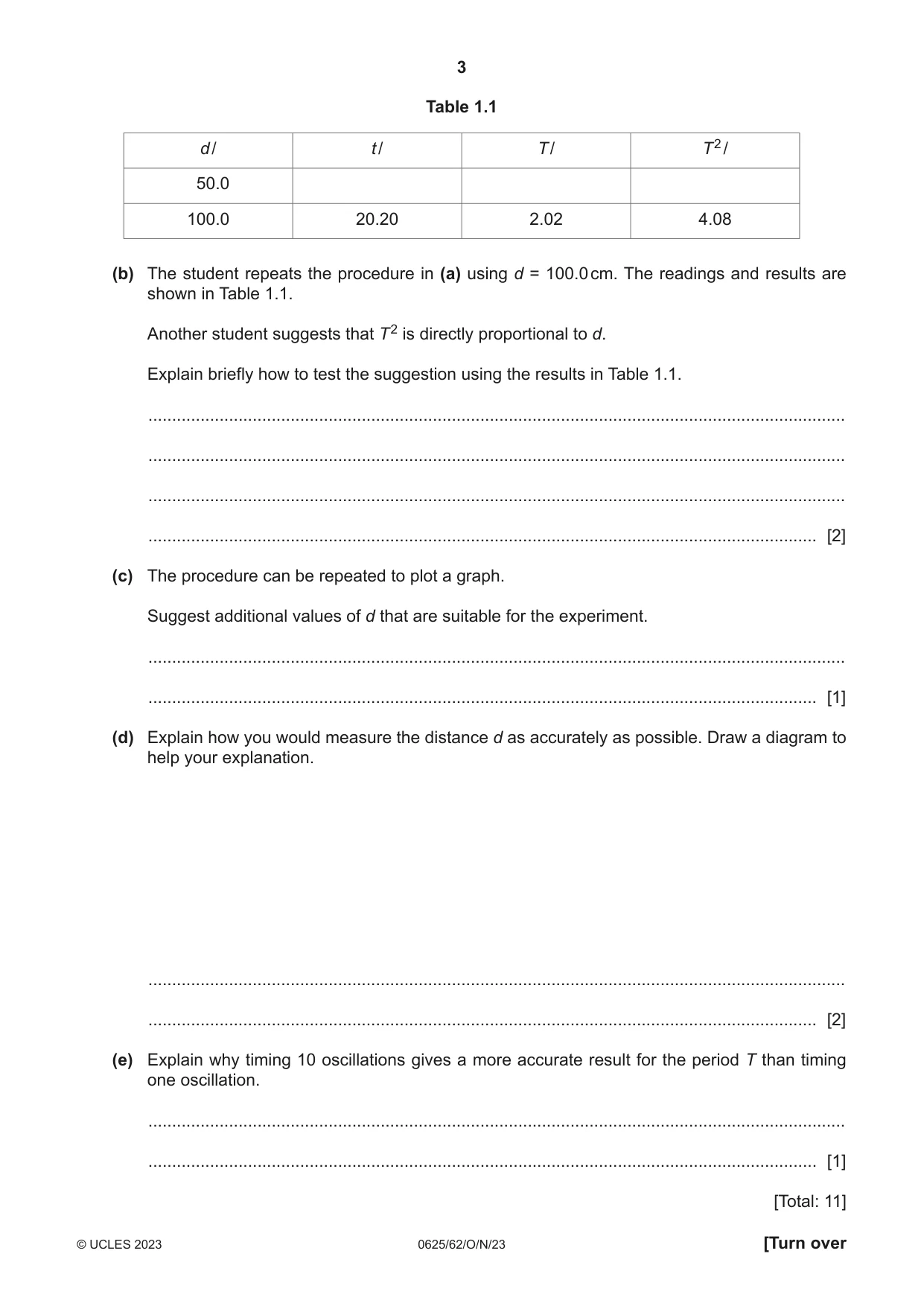 Cambridge IGCSE Physics 0625 2023 Oct/Nov Paper 6 · Variant 2 question paper, page 3 of 12